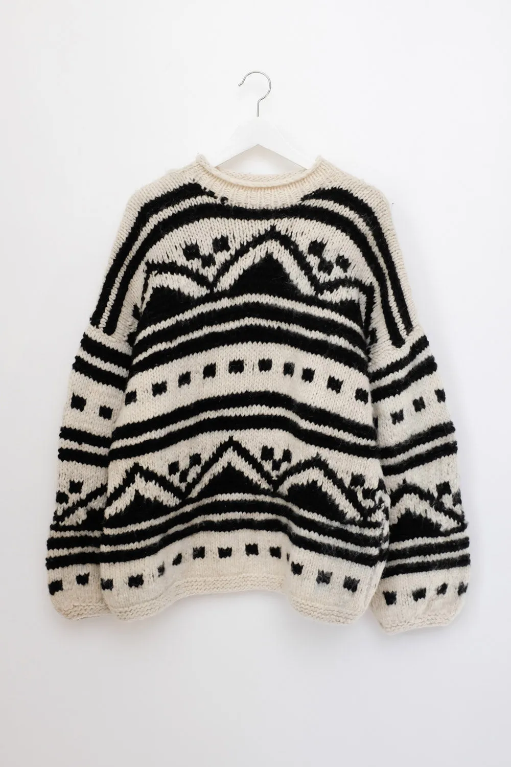 0401_WOOL OVERSIZE AZTEC ETHNO SWEATER