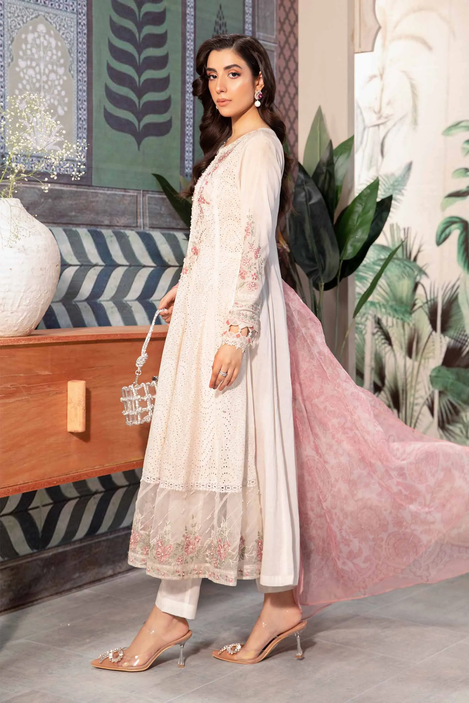 3 Piece Embroidered Net Suit | DW-EA24-08