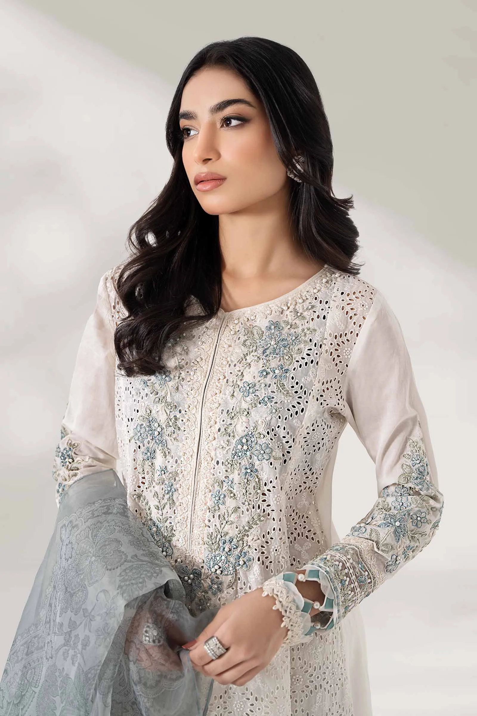 3 Piece Embroidered Net Suit | DW-EA24-08