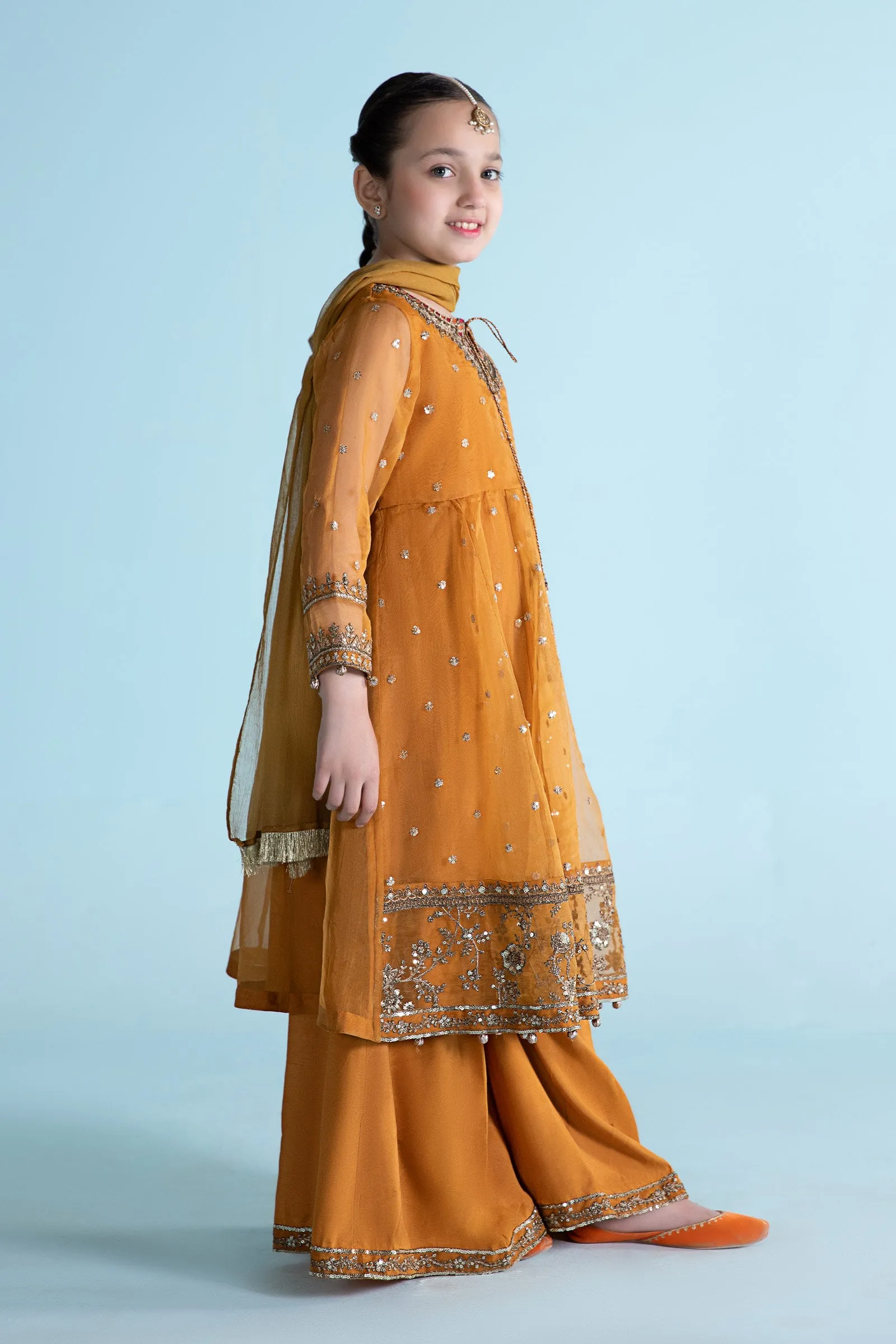 3 Piece Embroidered Organza Suit | MKS-EA24-28