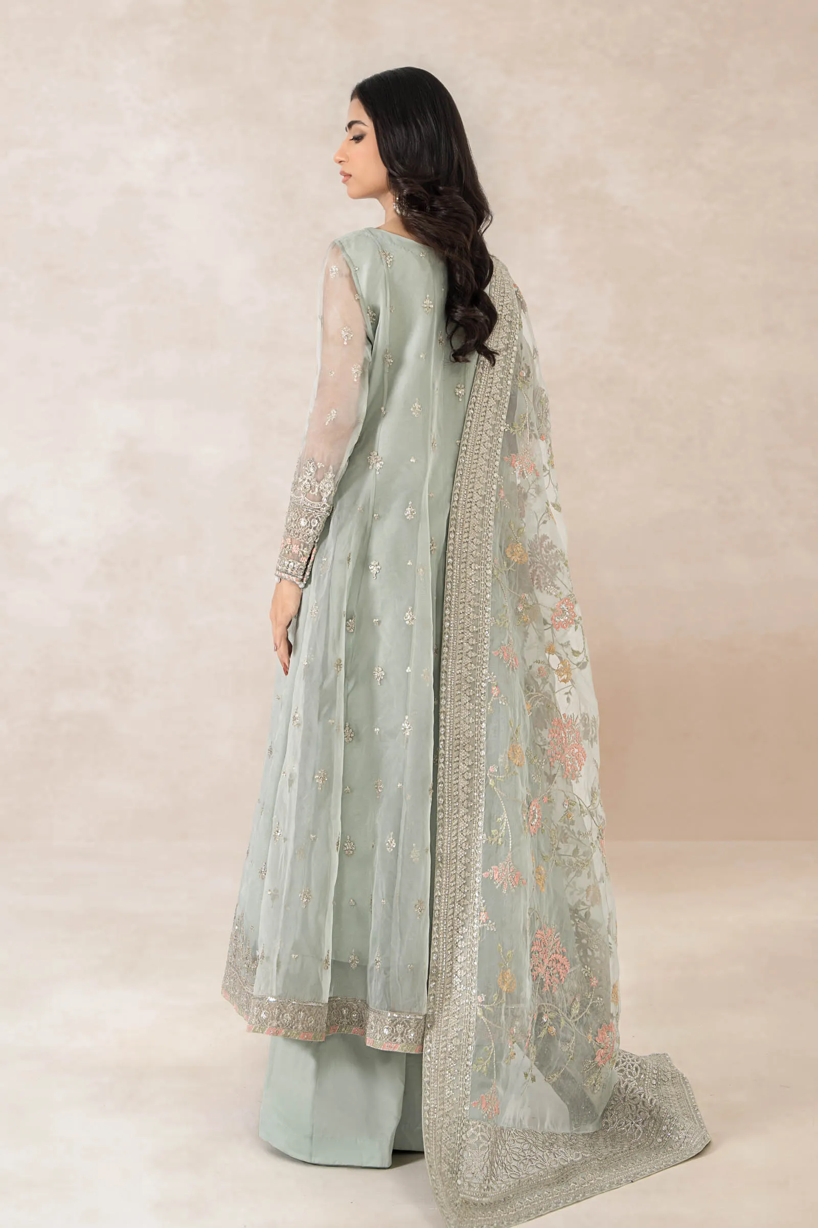 3 Piece Embroidered Organza Suit | SF-PF24-02