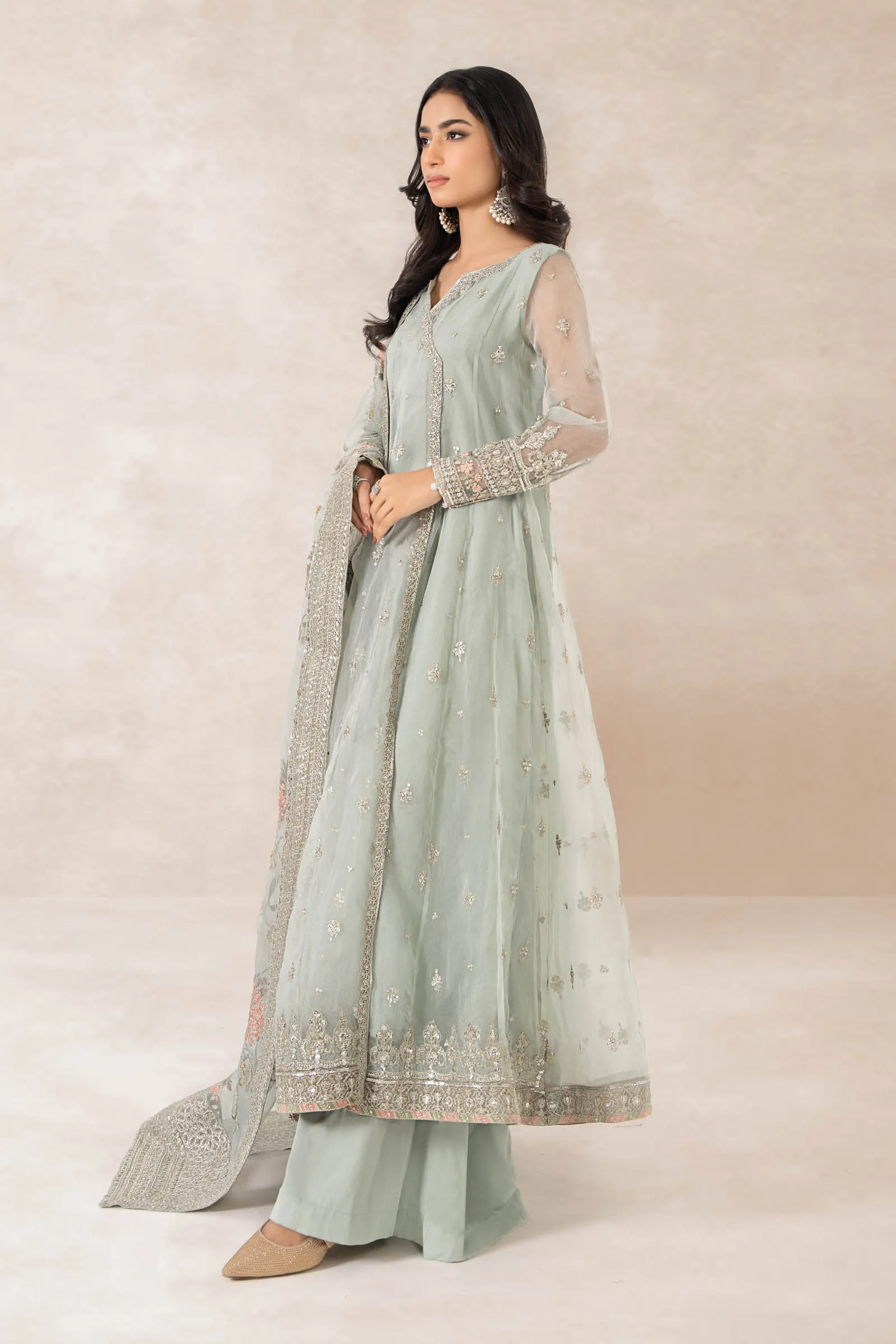 3 Piece Embroidered Organza Suit | SF-PF24-02