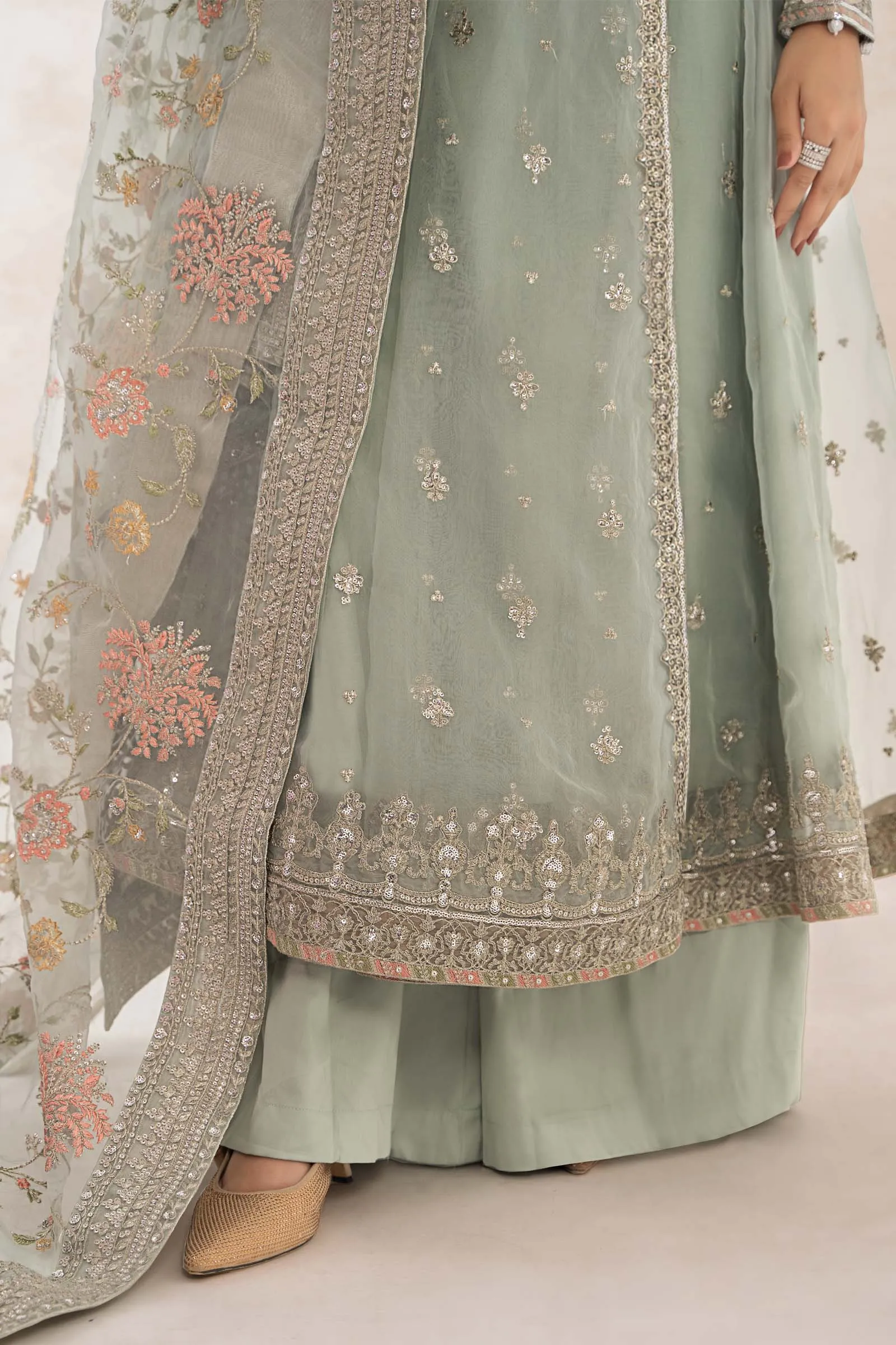 3 Piece Embroidered Organza Suit | SF-PF24-02