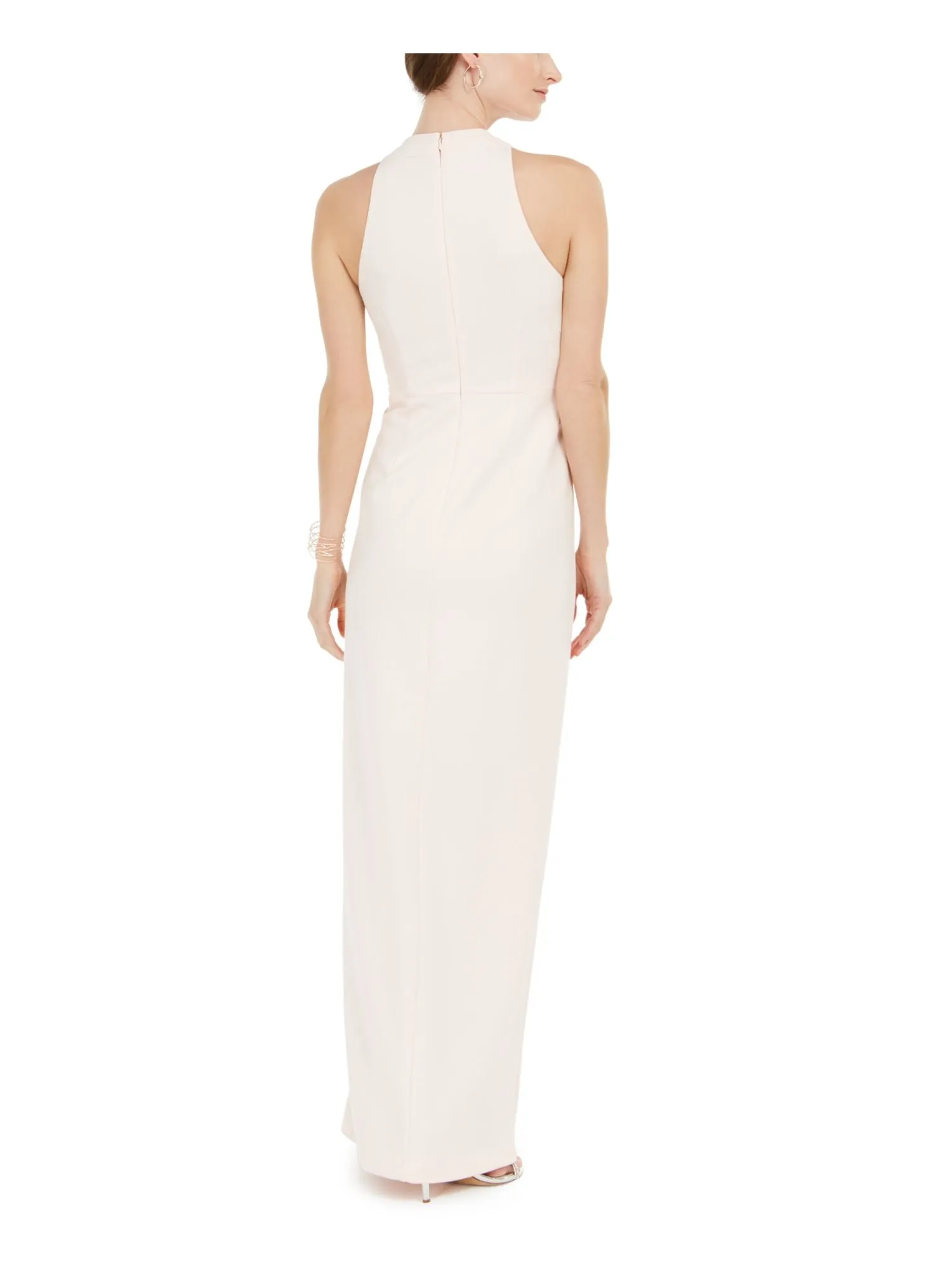 ADRIANNA PAPELL Womens Pleated Sleeveless V Neck Full-Length Evening Dress