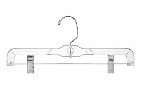 American Hanger & Fixture P82 Teens 12" Clear Heavyweight Skirt Hanger (Pack of 100)