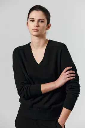 Amy Cashmere V-Neck - Black