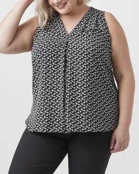 Angie Sleeveless Blouse | Black / Ivory