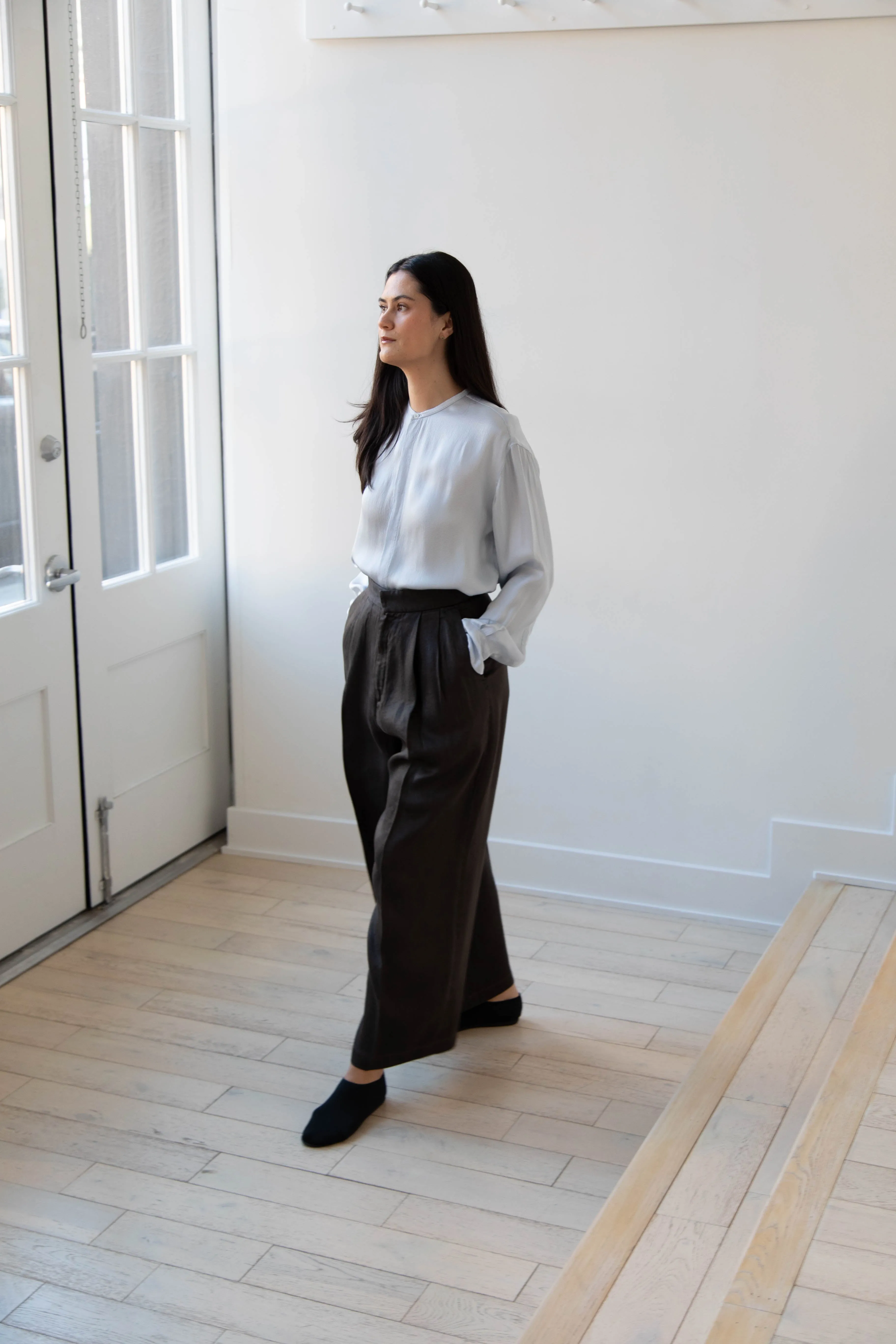 Aton | Garment Dyed Wide Leg Pants