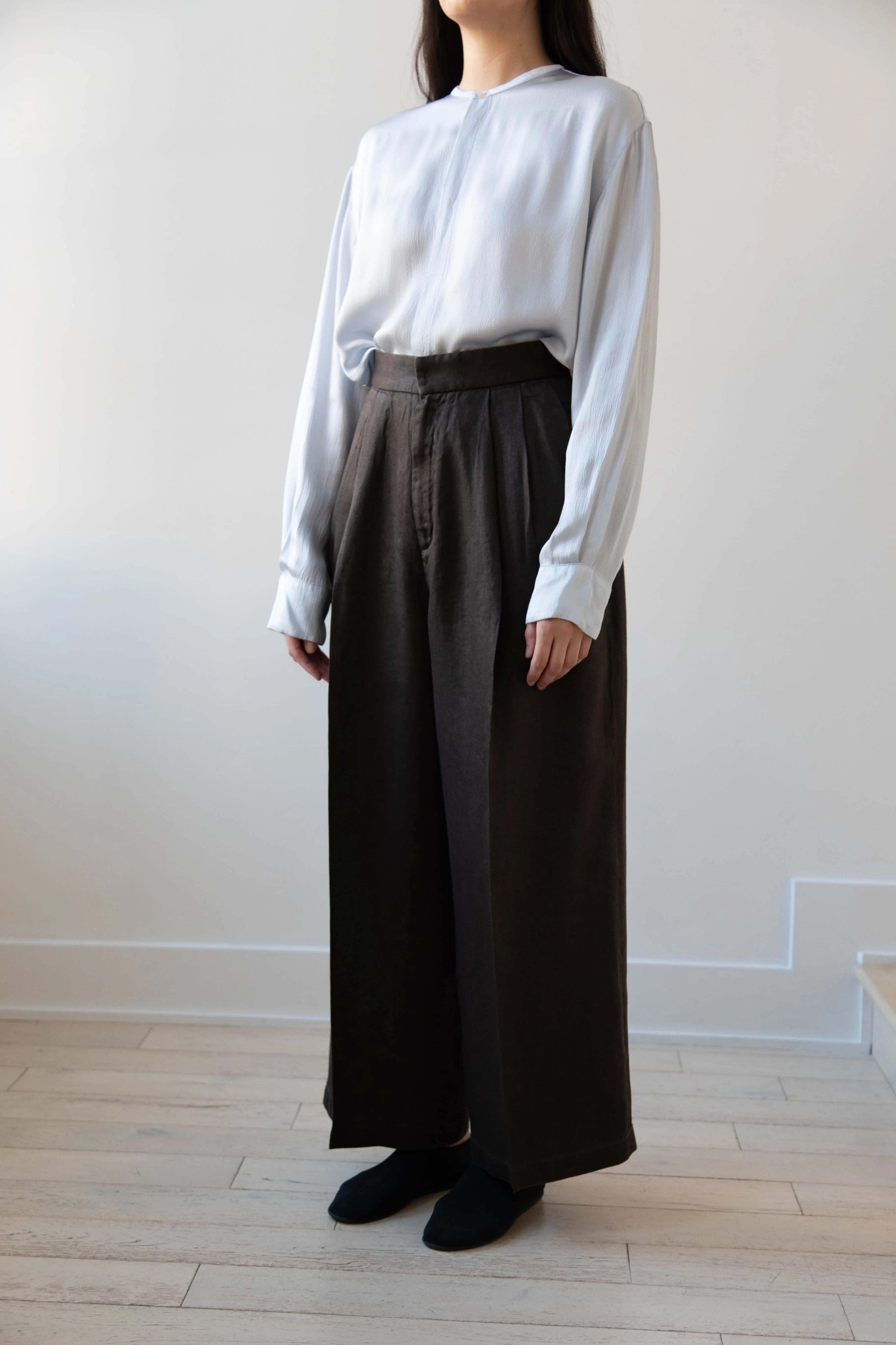 Aton | Garment Dyed Wide Leg Pants