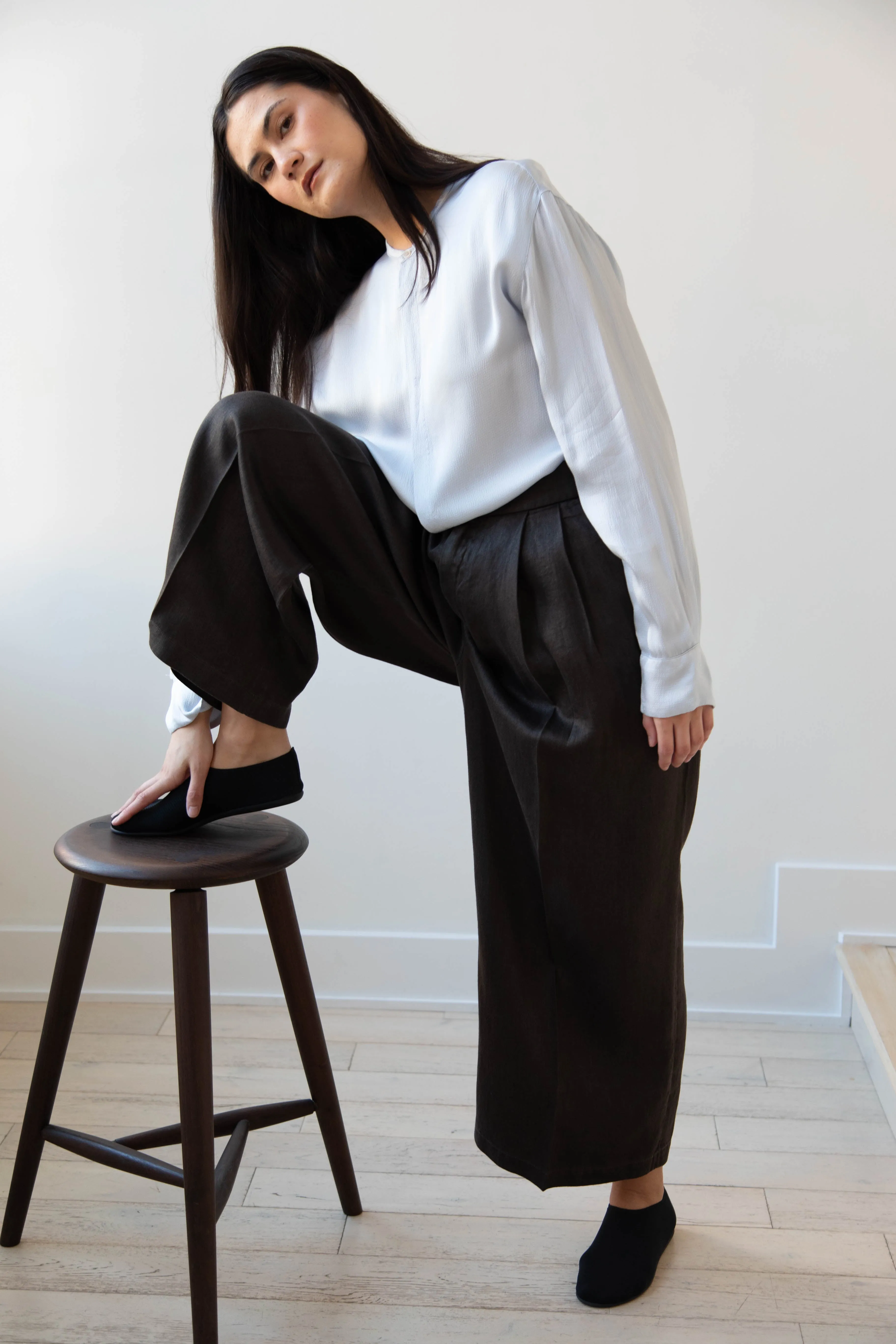 Aton | Garment Dyed Wide Leg Pants