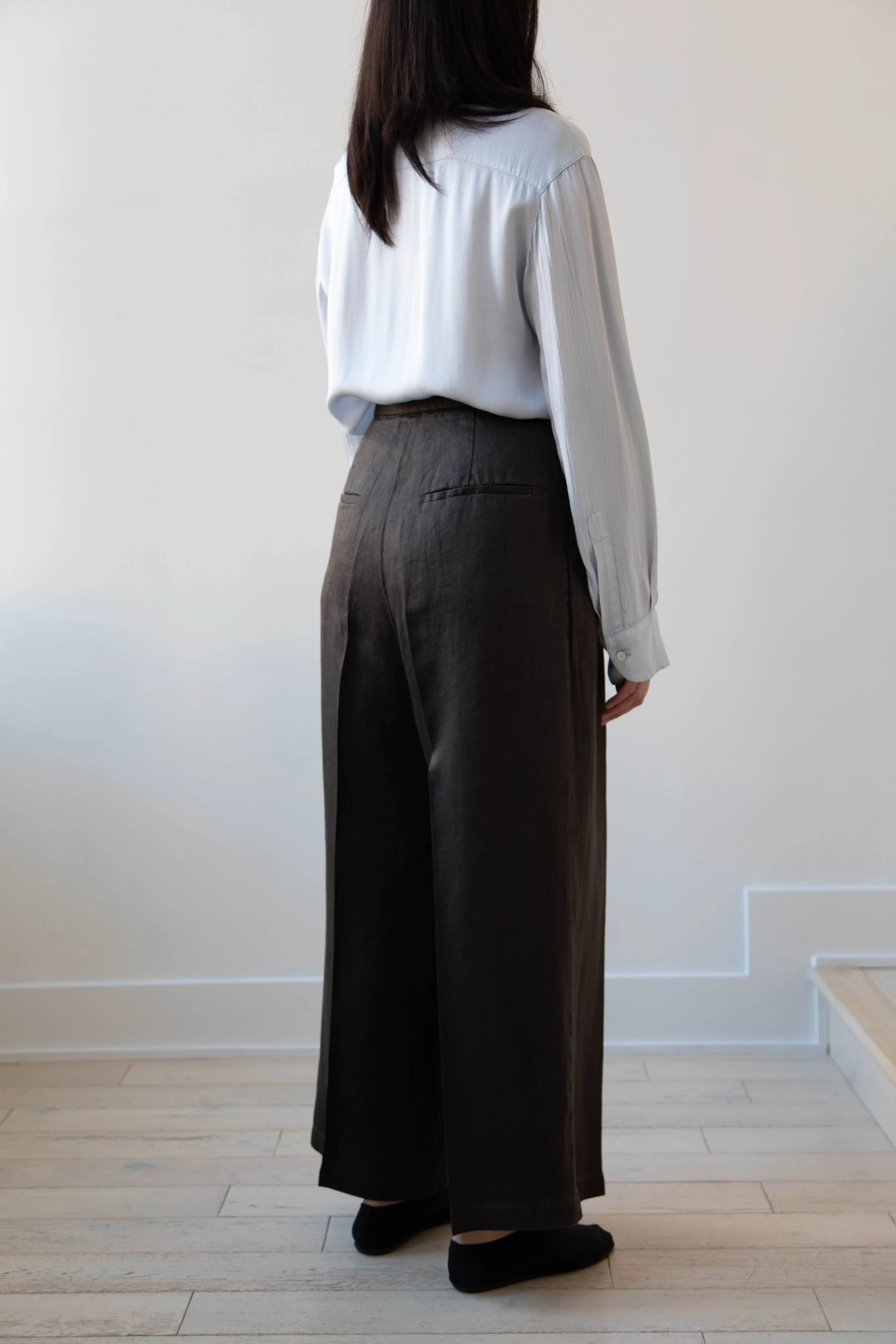 Aton | Garment Dyed Wide Leg Pants