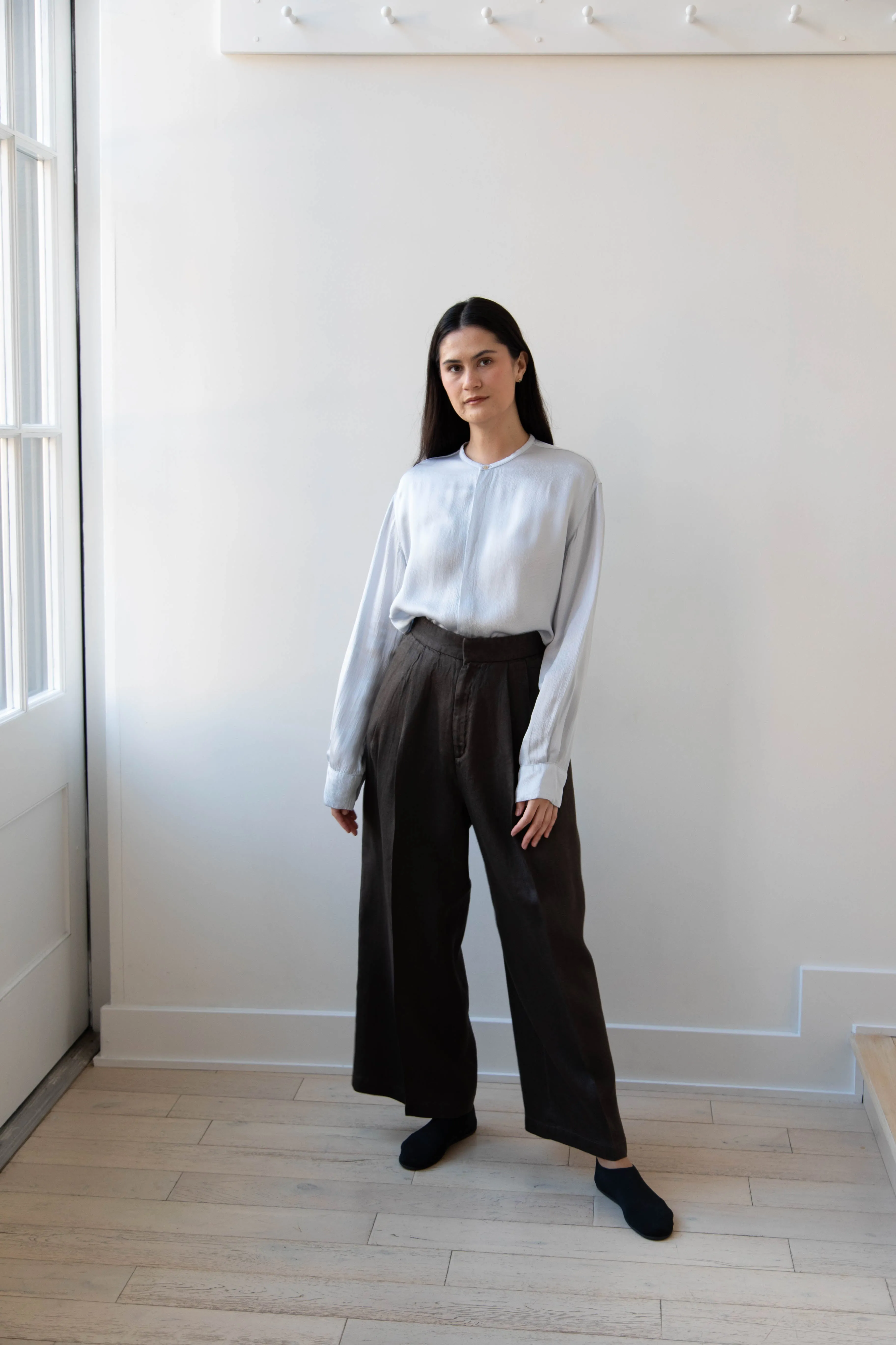 Aton | Garment Dyed Wide Leg Pants