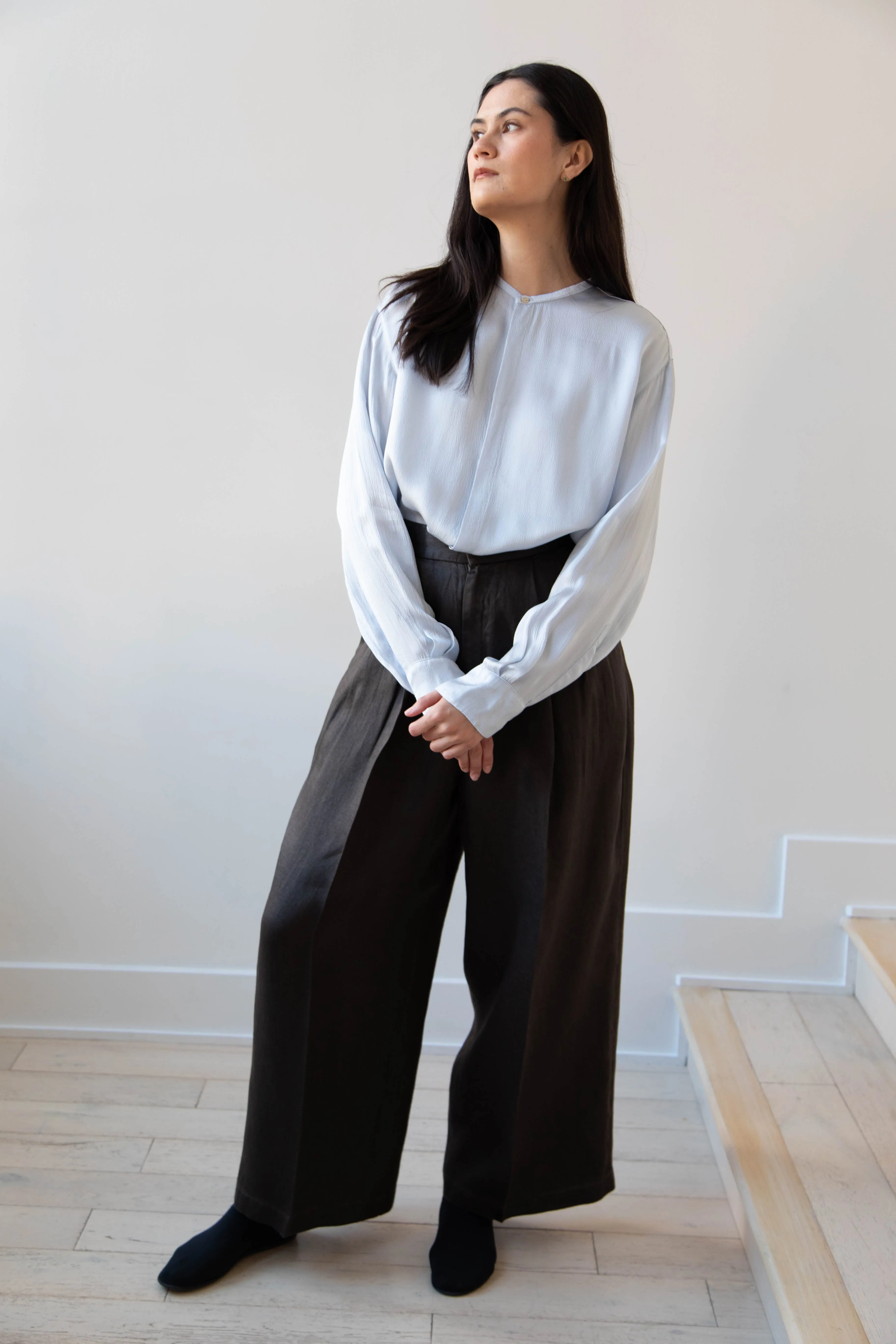 Aton | Garment Dyed Wide Leg Pants