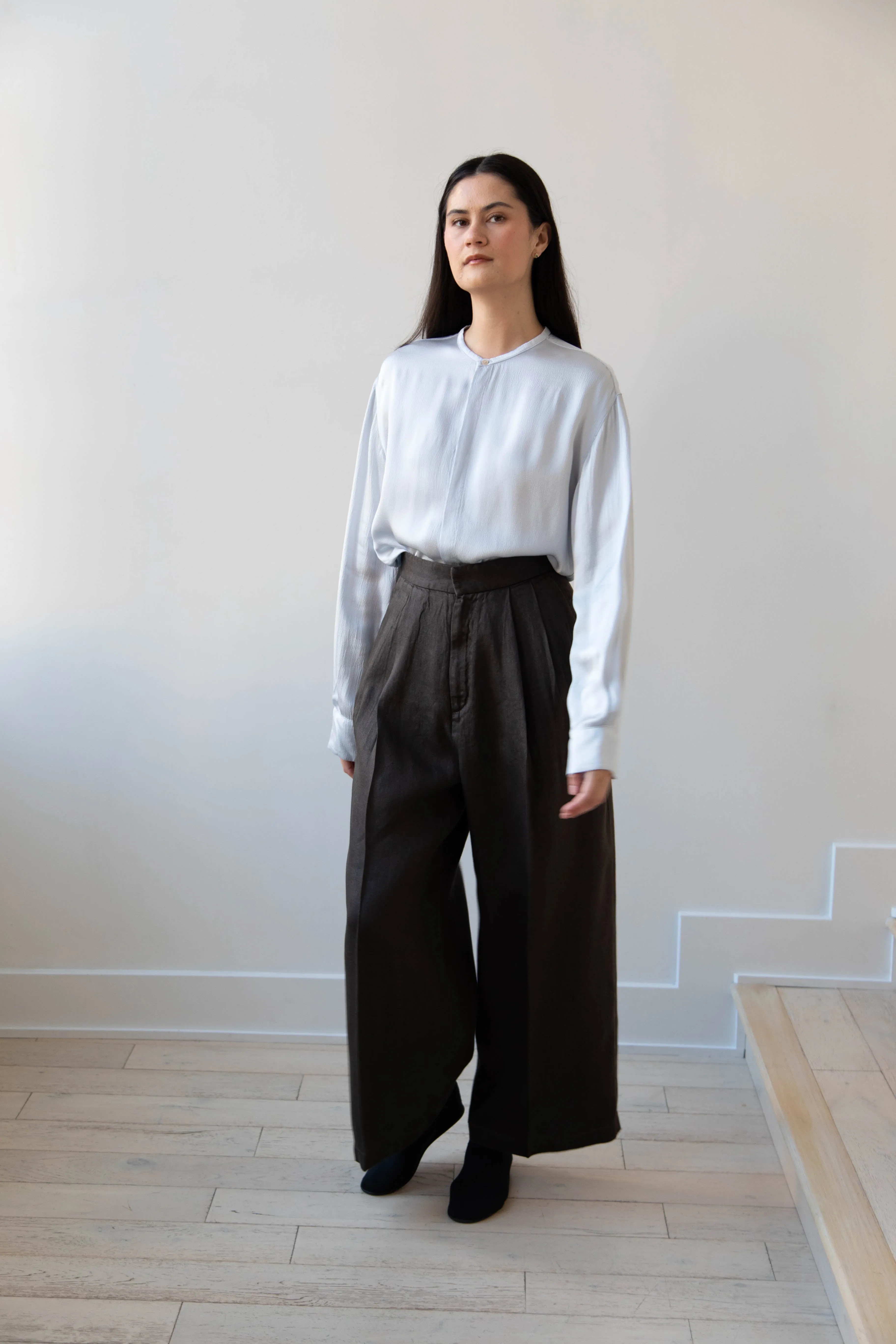 Aton | Garment Dyed Wide Leg Pants