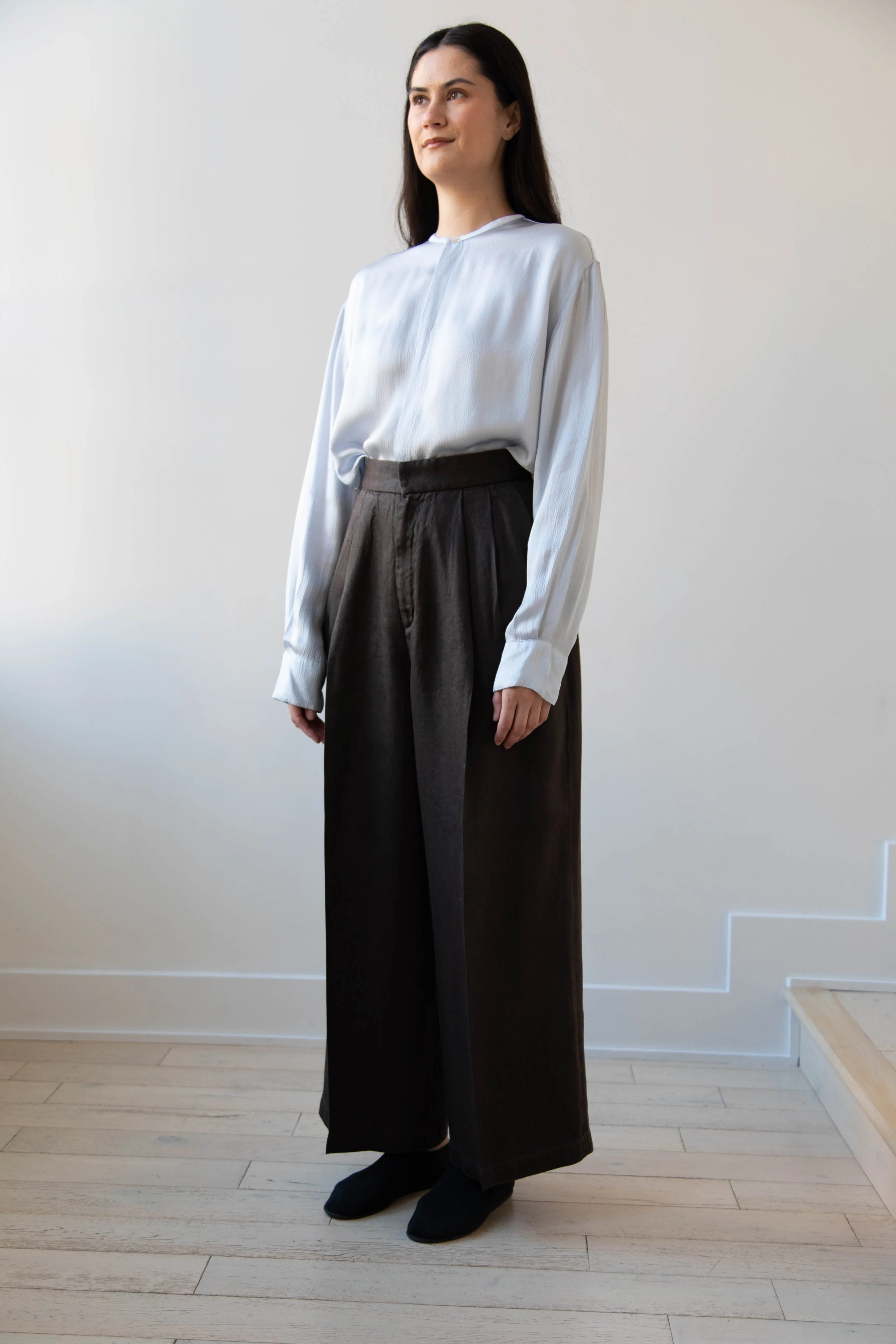 Aton | Garment Dyed Wide Leg Pants