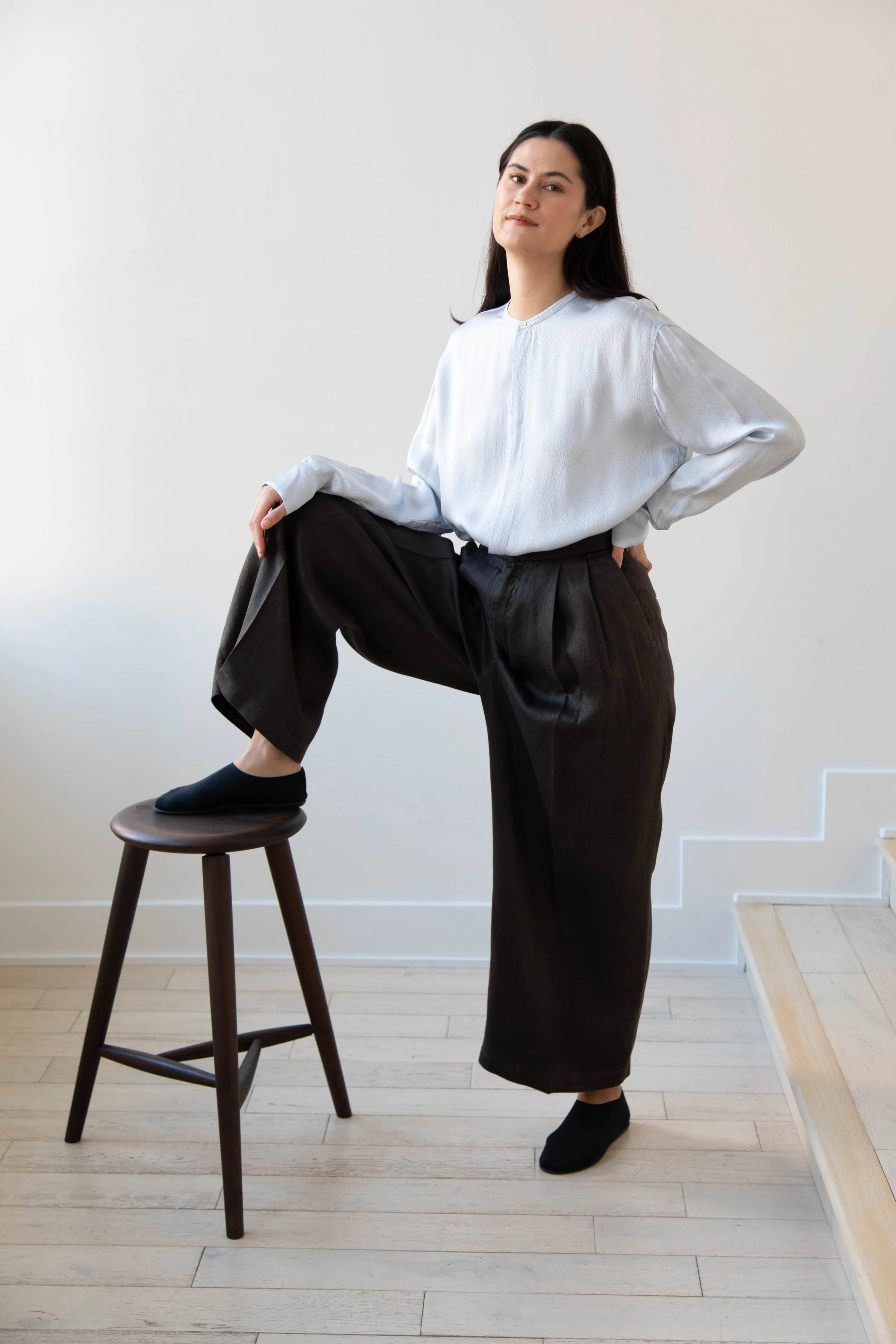 Aton | Garment Dyed Wide Leg Pants