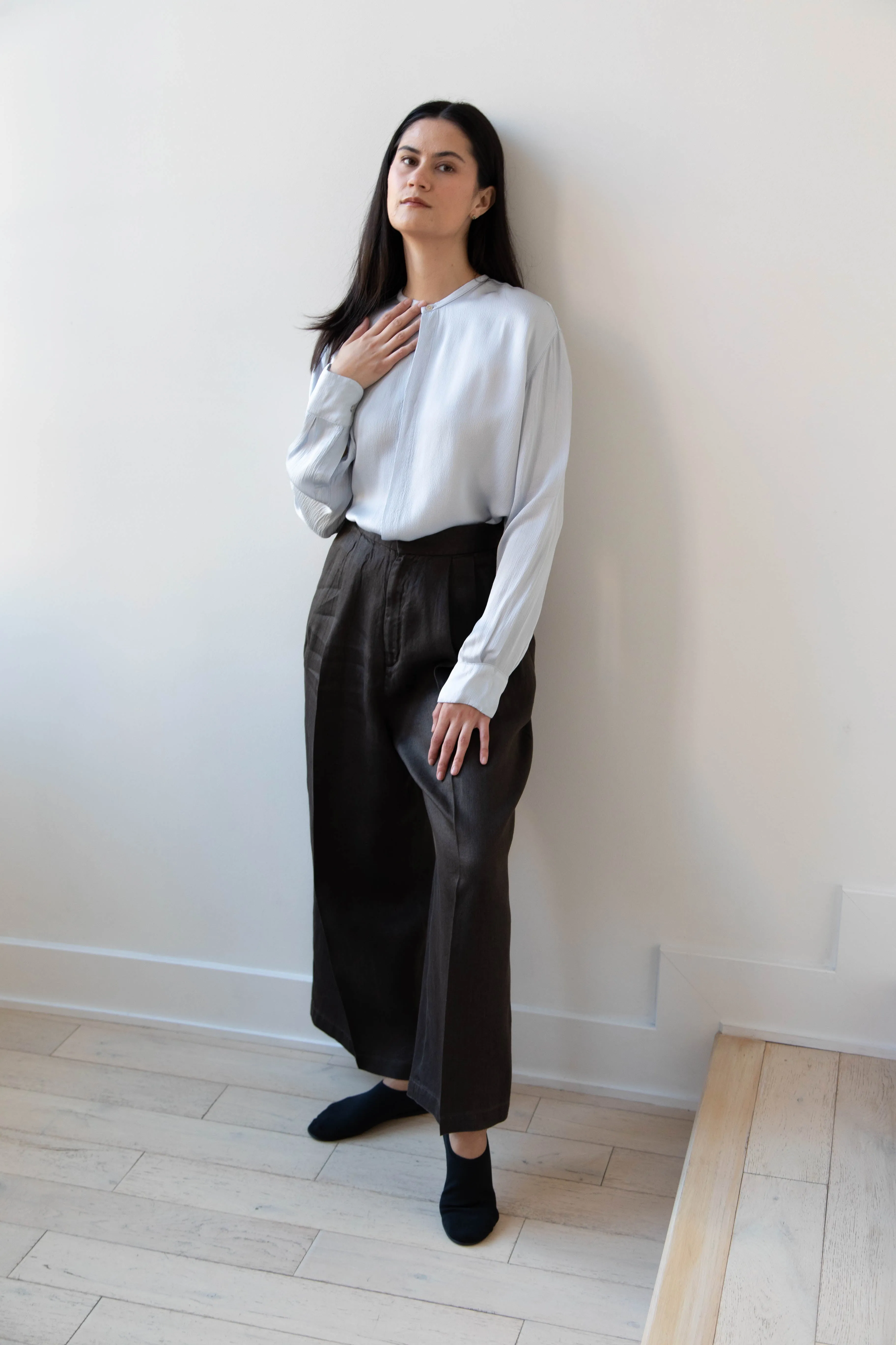 Aton | Garment Dyed Wide Leg Pants