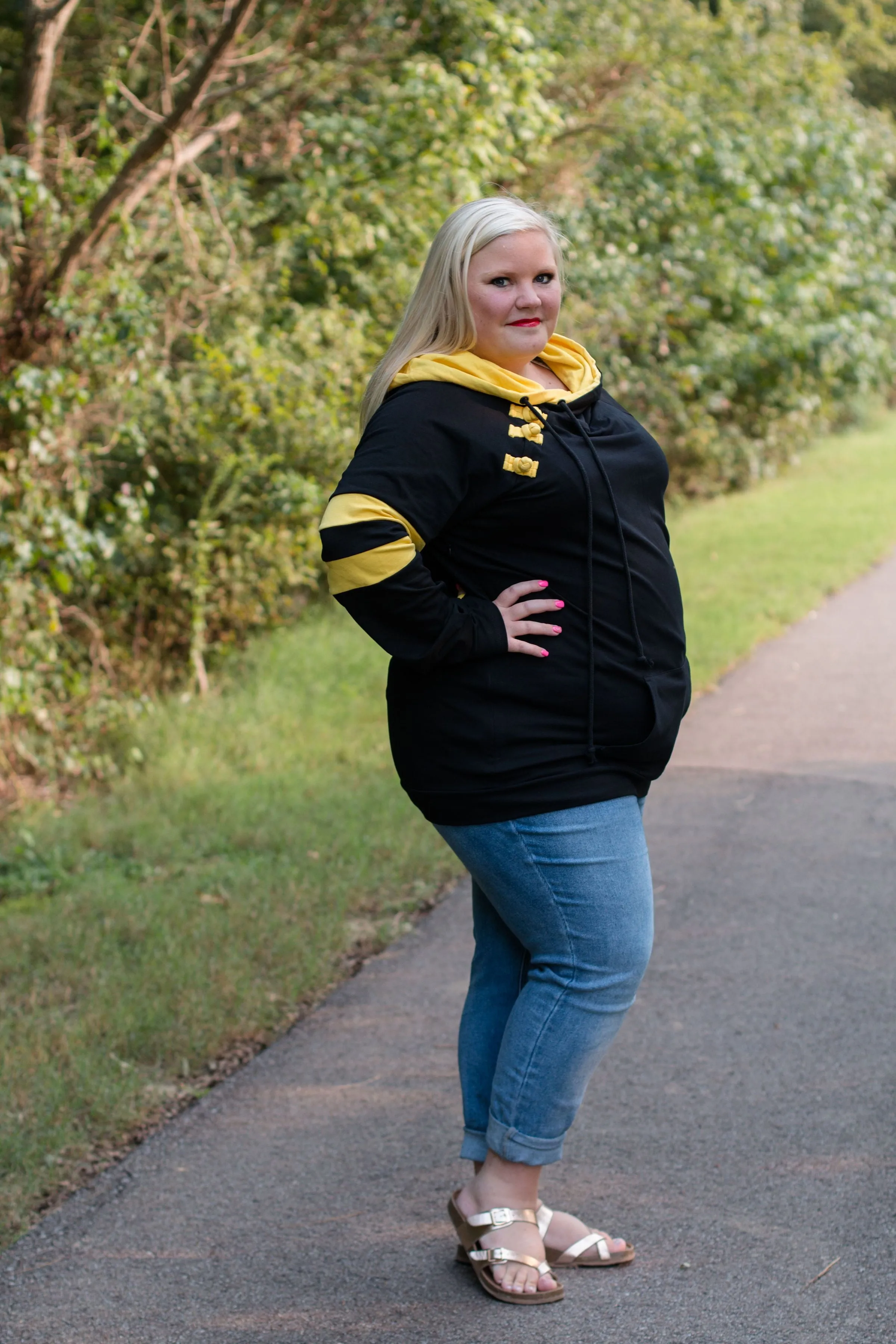 Black and Gold Gameday Hoodie-Women & Kids