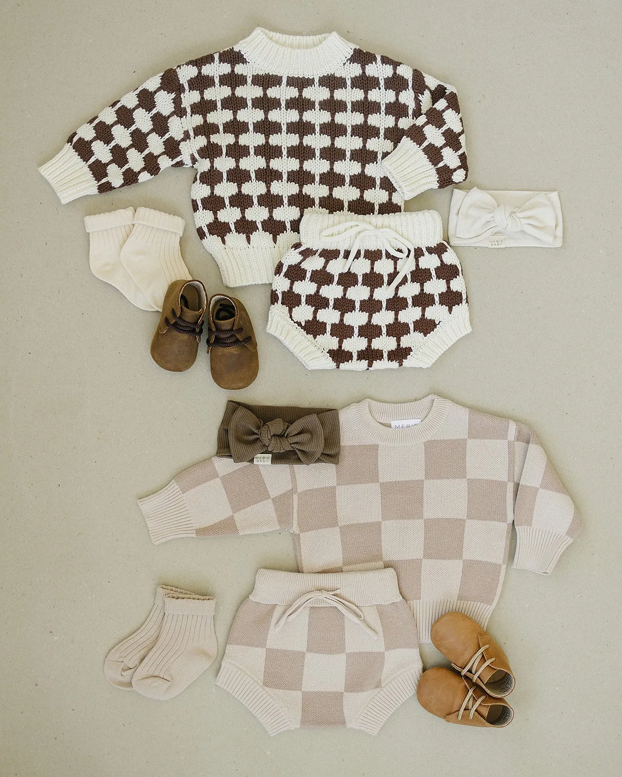 Brown   Cream Knit Bloomers