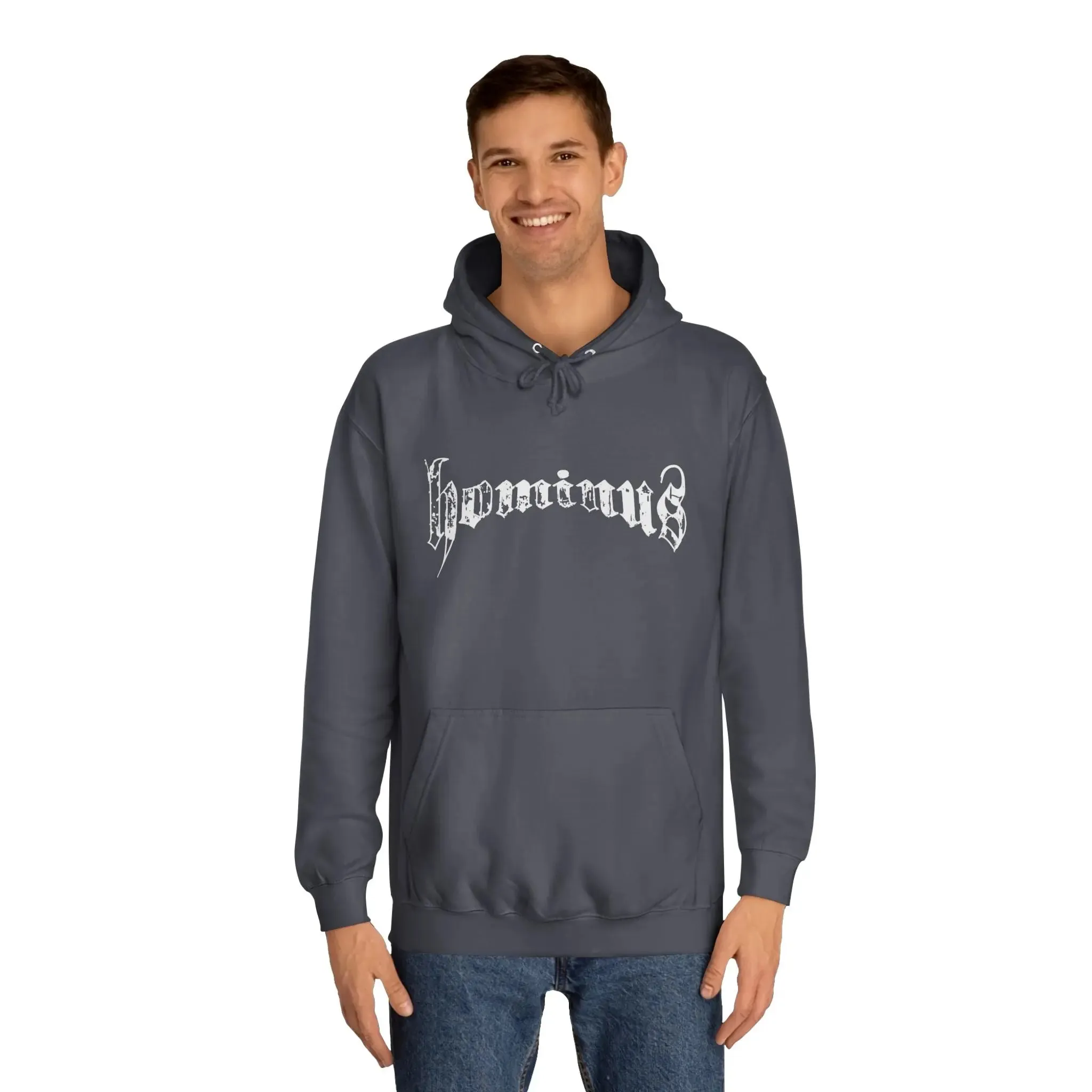 Casual Hominus Denim Gothic Logo Hoodie