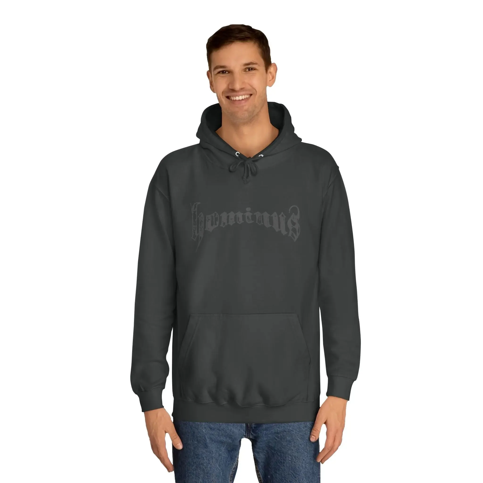 Casual Hominus Denim Gothic Logo Hoodie