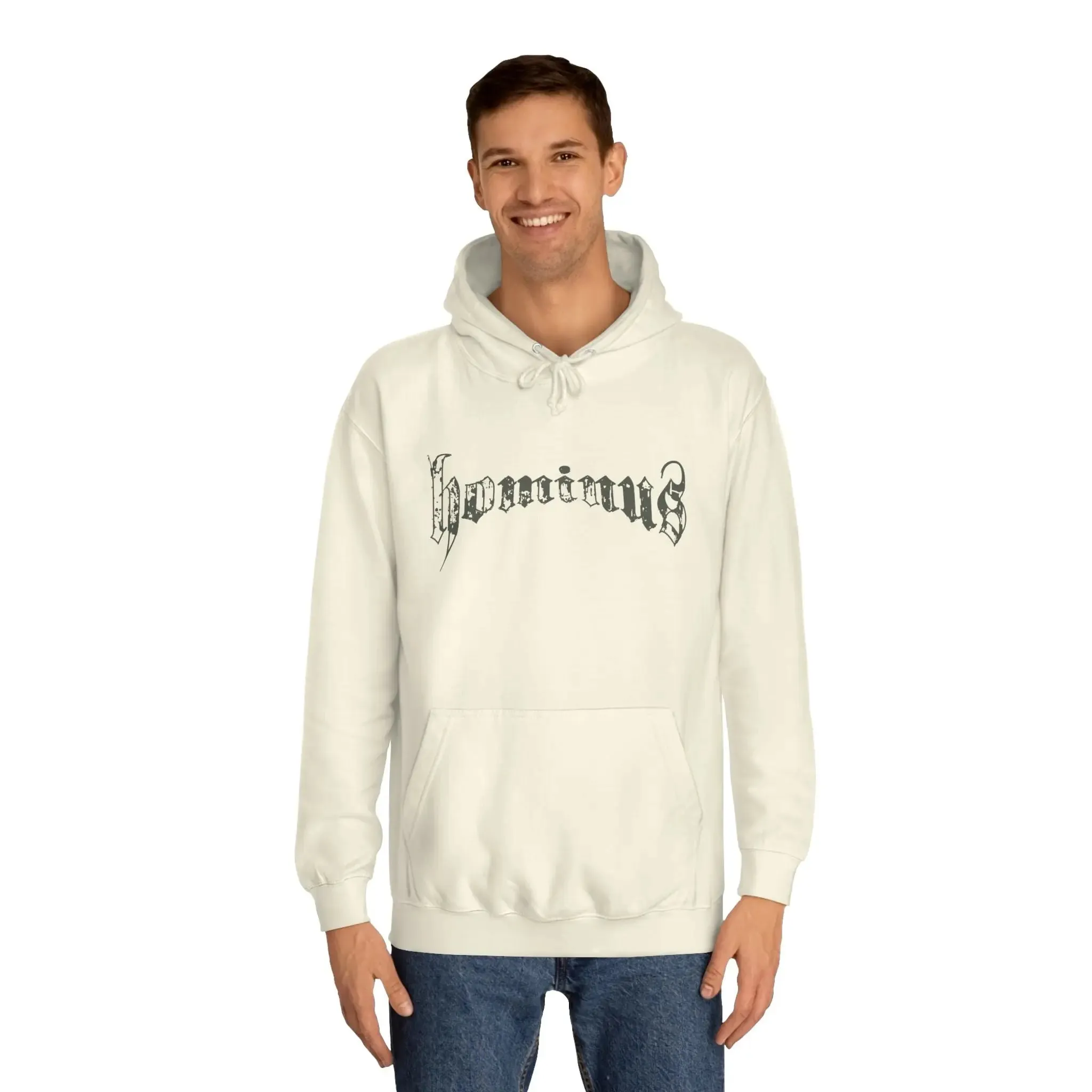 Casual Hominus Denim Gothic Logo Hoodie