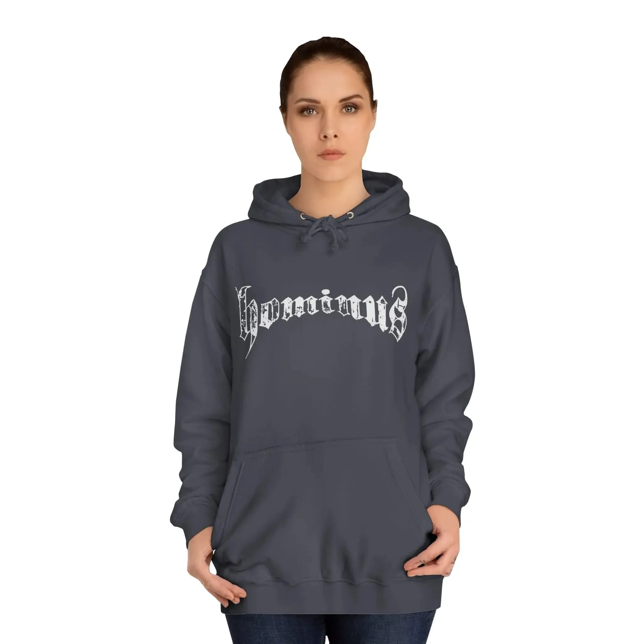 Casual Hominus Denim Gothic Logo Hoodie