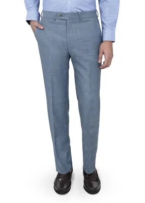 Construct Blue Mini Windowpane Suit Pant