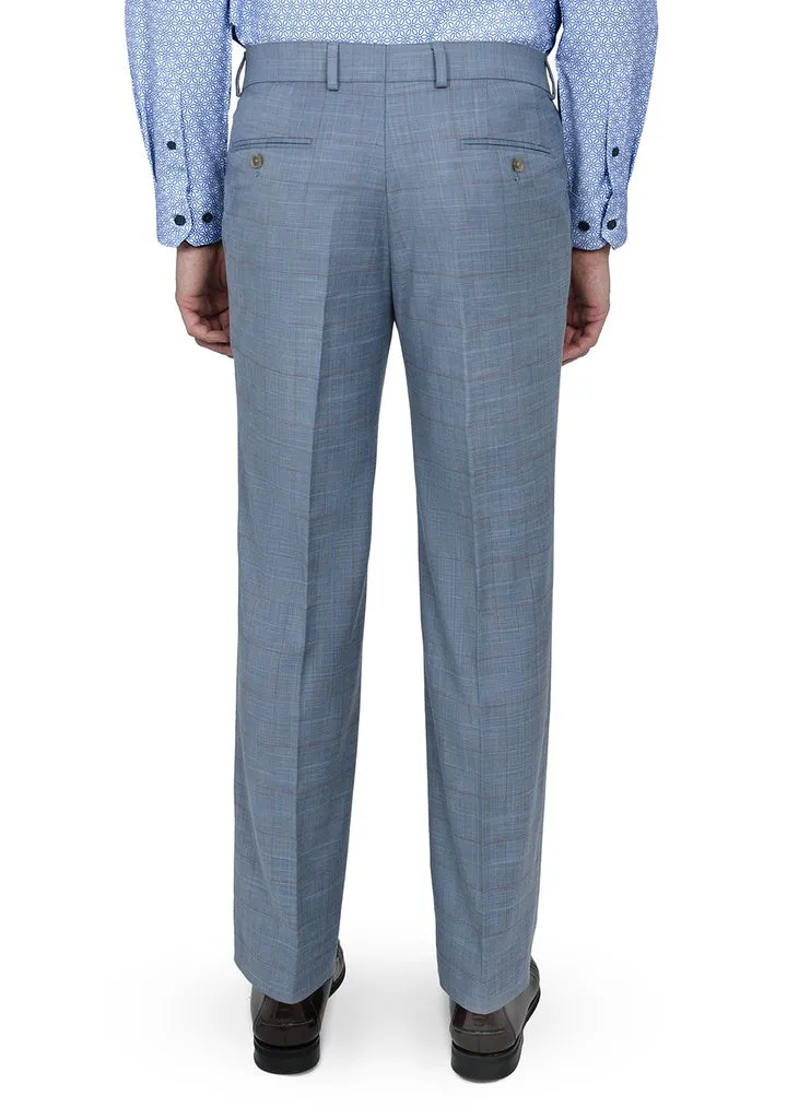 Construct Blue Mini Windowpane Suit Pant