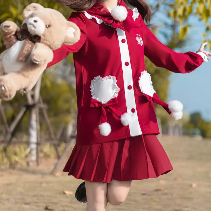 Cute Bear JK red uniform set