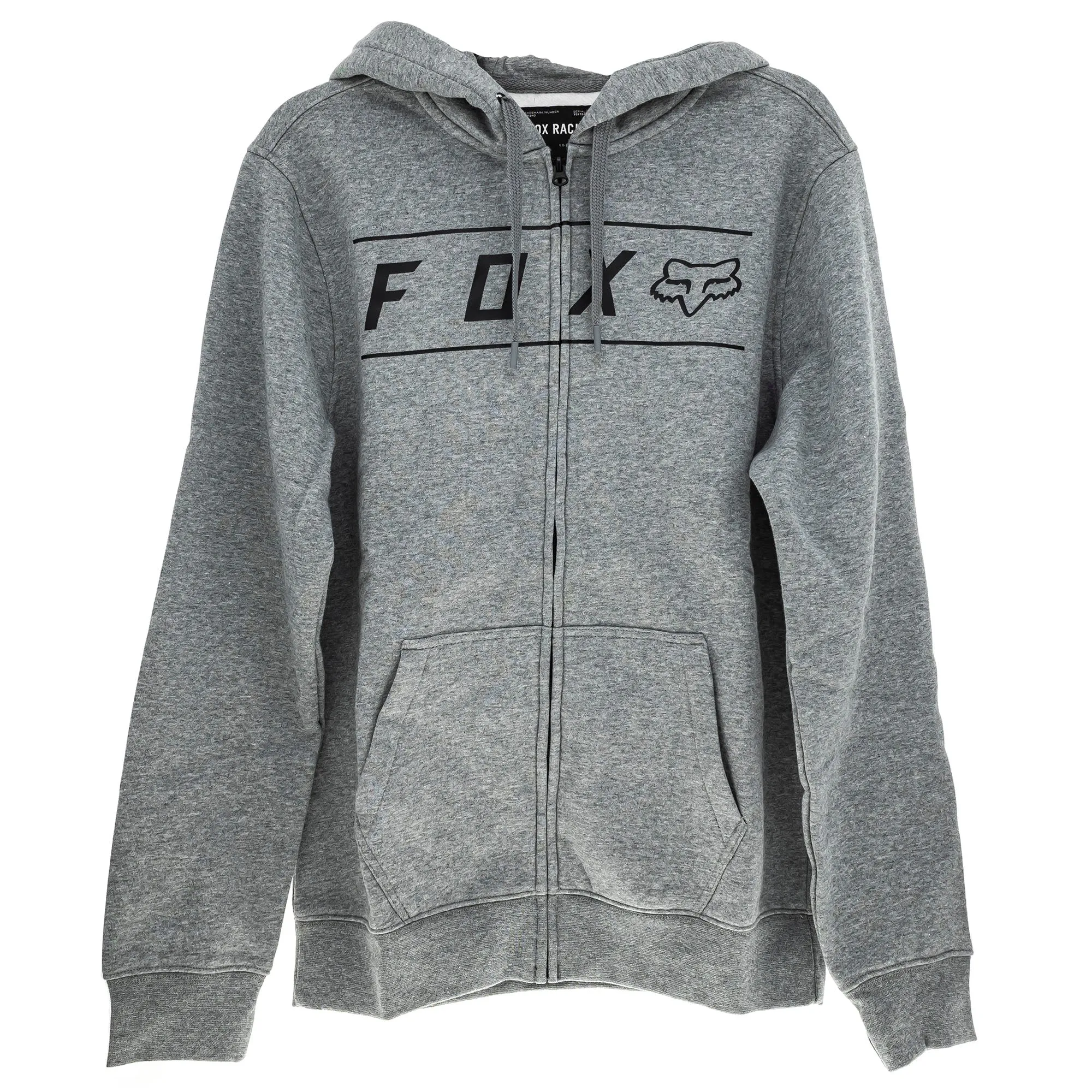 Fox Racing  Mens Heather Graphite Pinnacle Zip Fleece Hoodie Comfy Sweatshirt