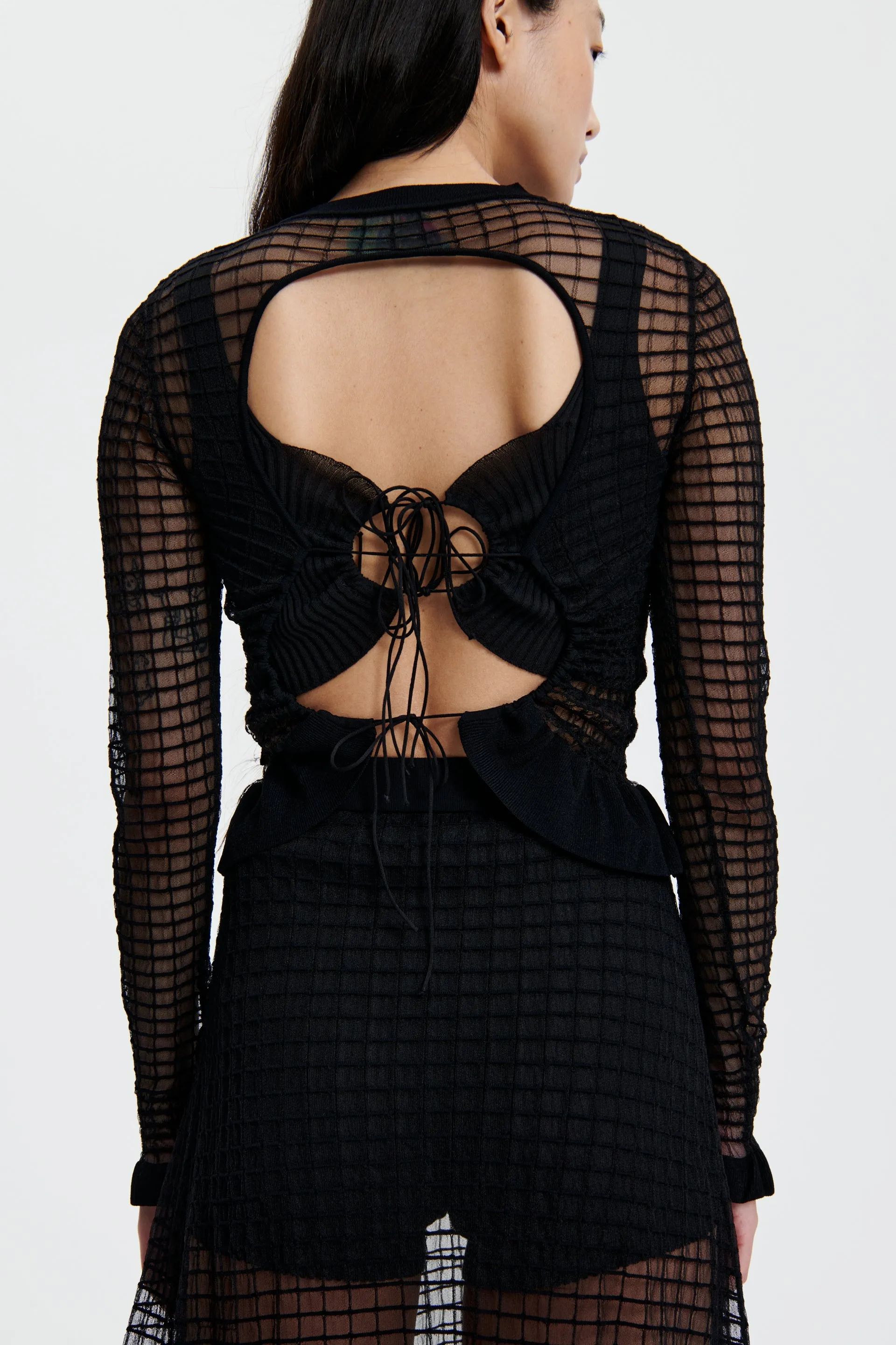 GRO | TOP MATISSE SHEER GRID BLACK