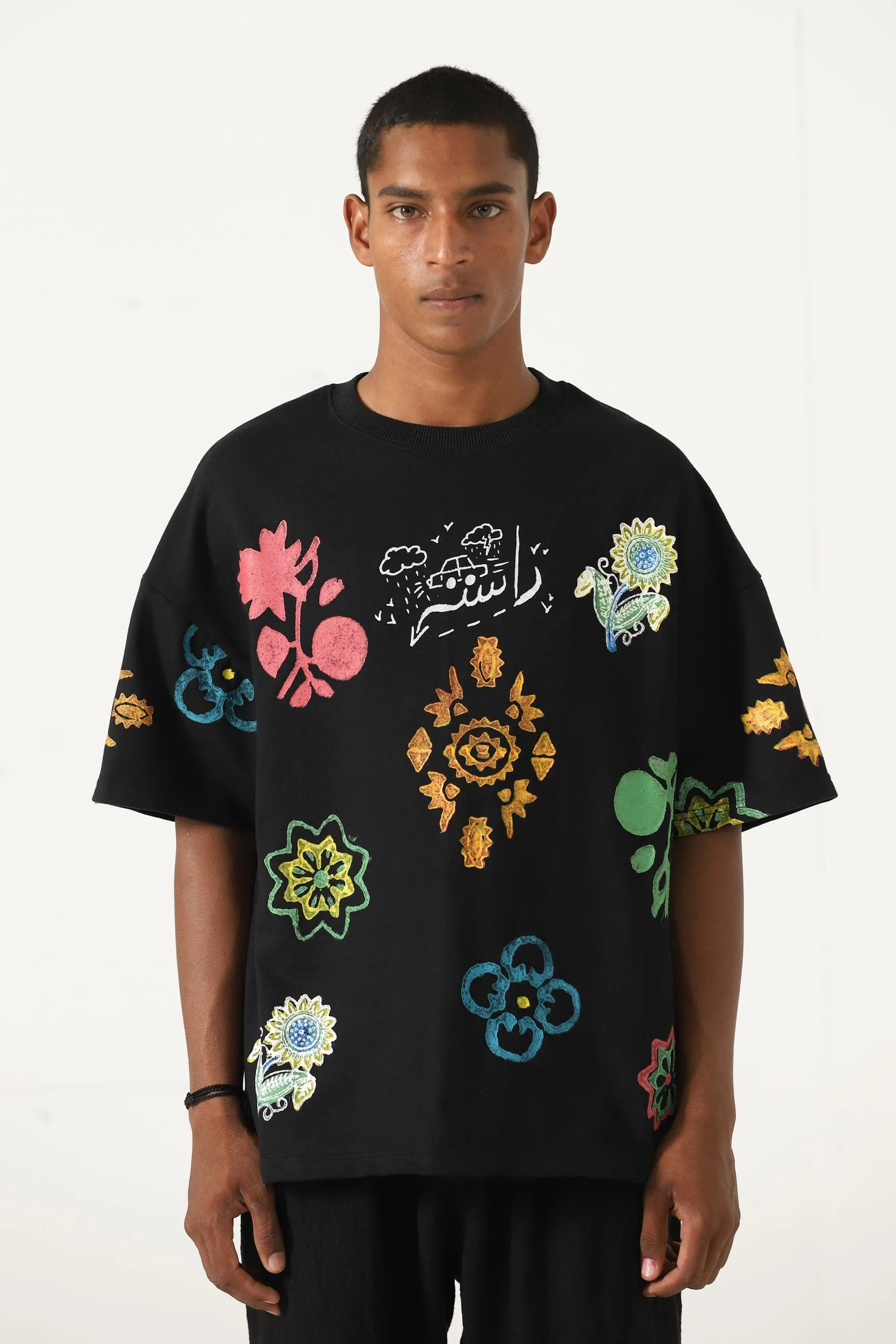 HAND BLOCKPRINT MOTIF T SHIRT