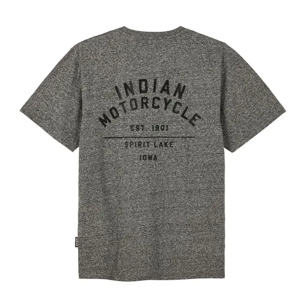 Indian Motorcycle  Mens 1901 Spirit Lake T-Shirt Tee Lightweight Comfy Grey