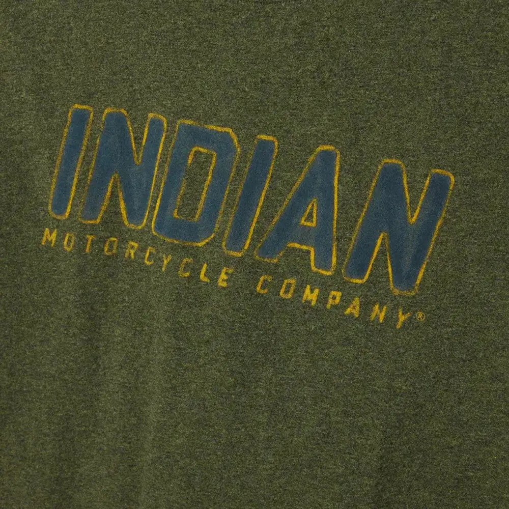 Indian Motorcycle  Mens Block Track T-Shirt Tee Soft Lightweight Comfy Khaki