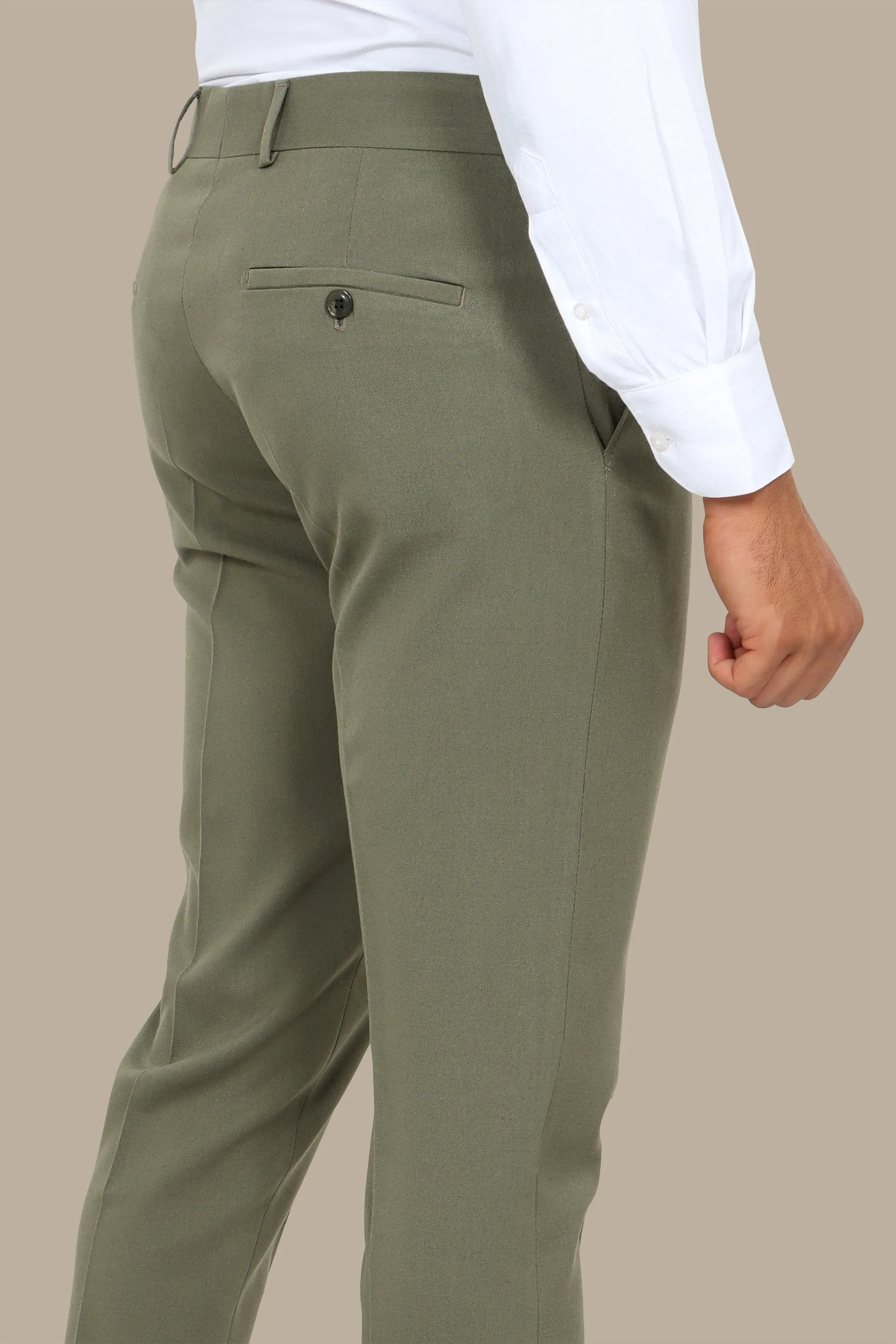 Khaki Classic Plain Pants