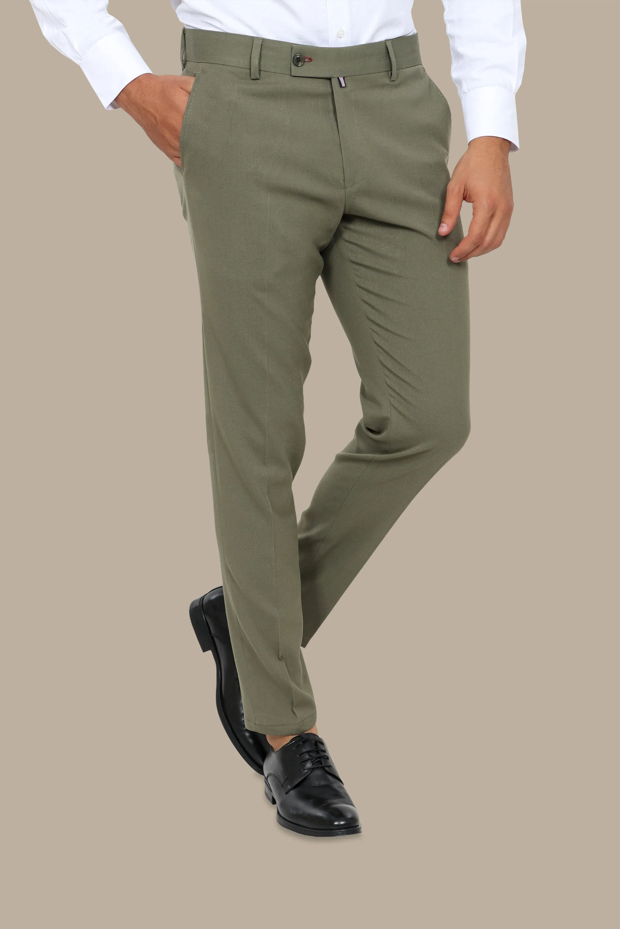 Khaki Classic Plain Pants