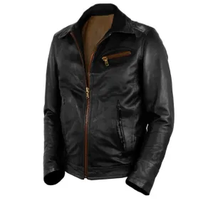 Leather Jackets Hub Mens Genuine Lambskin Leather Jacket (Black, Classic Jacket) - 1501811