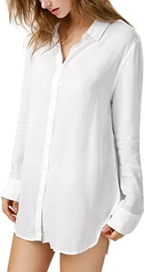 London Chic White Button Down Long Sleeve Knit Bodysuit