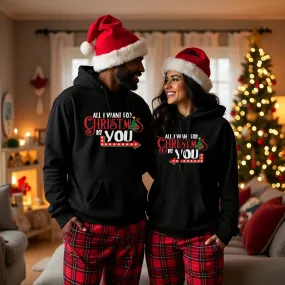 Matching Couple Christmas Sweaters, All I want For Christmas Is You T-Shirt, Long Sleeve, Sweatshirt and Hoodie sizes S-5XL