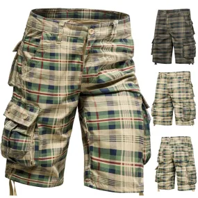 Medium Cotton Comfortable Outdoor Sports Beach Plaid Shorts