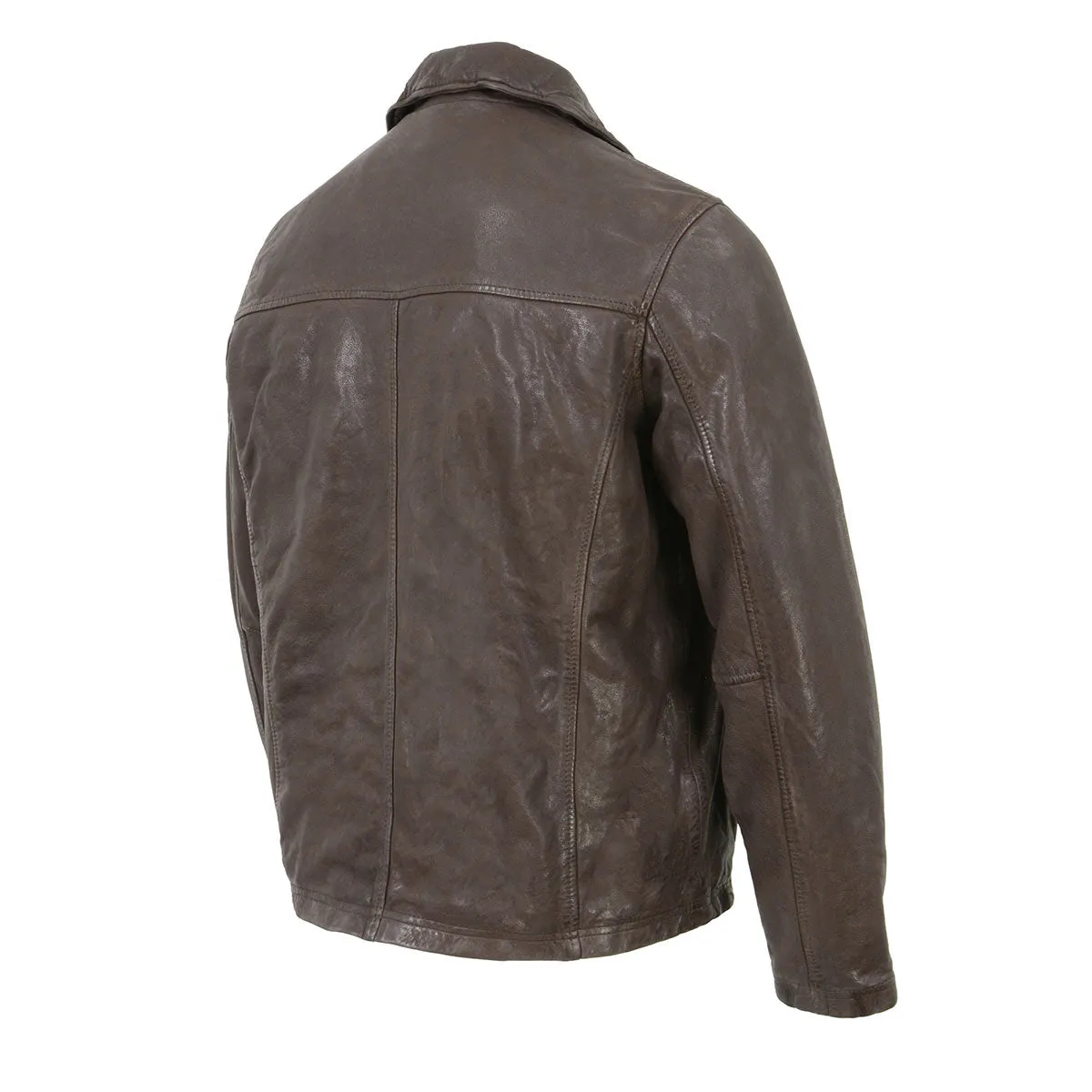 Milwaukee Leather Vintage SFM1804 Men's Classic Brown Zipper Front