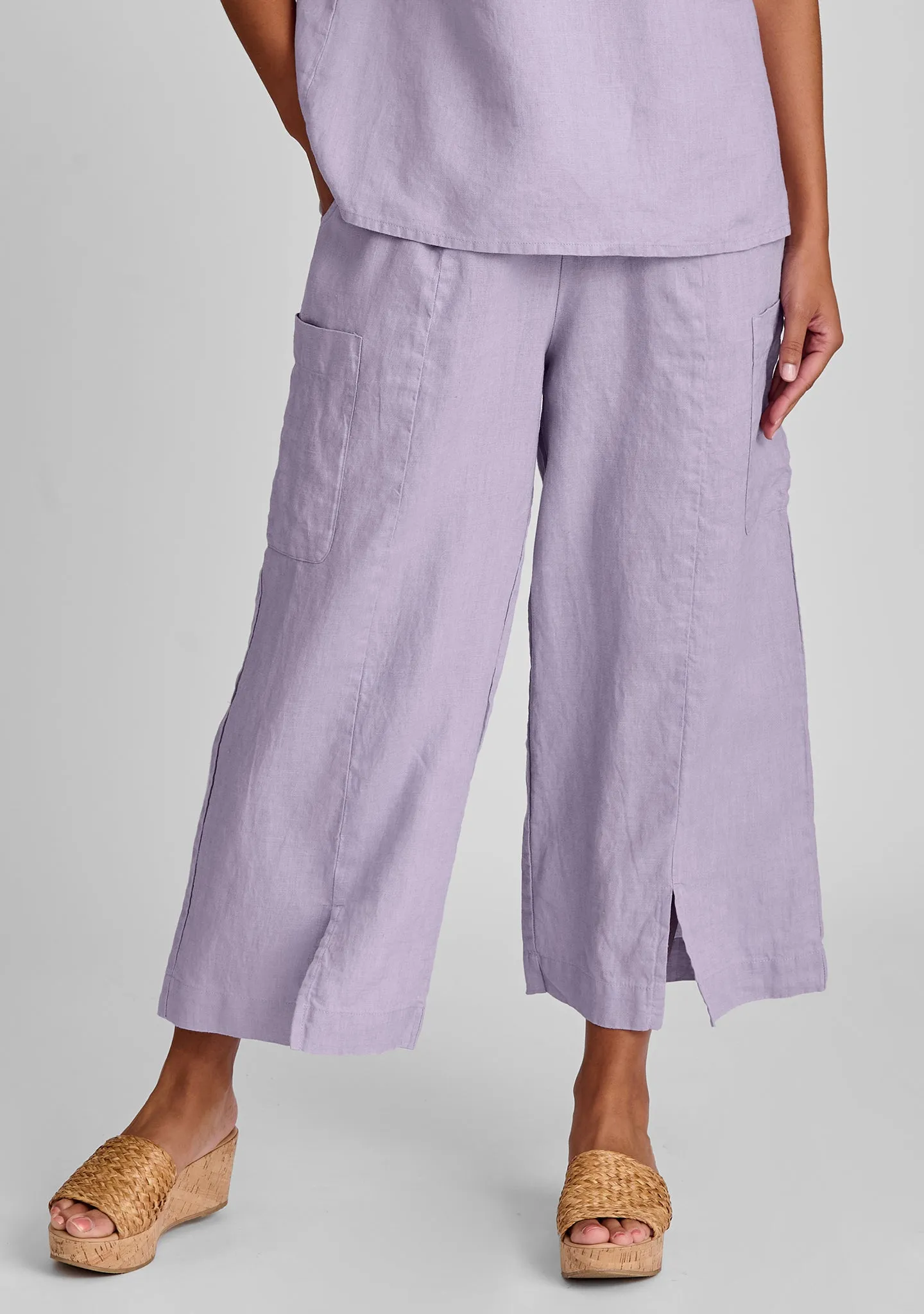 Modern Flood - Linen Pants With Elastic Waist