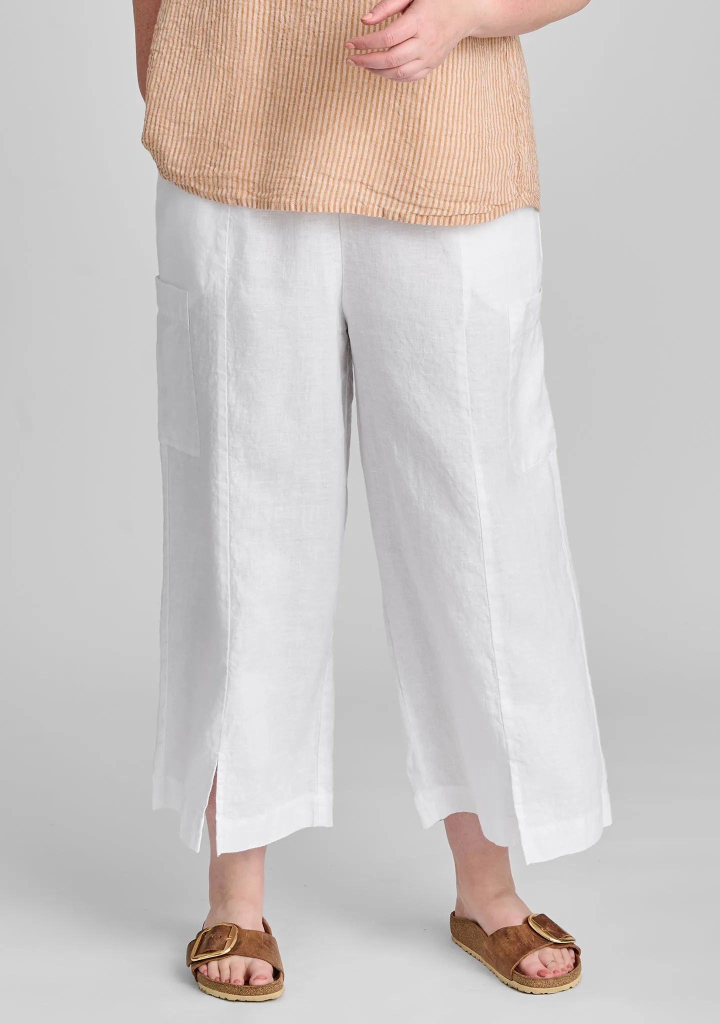 Modern Flood - Linen Pants With Elastic Waist