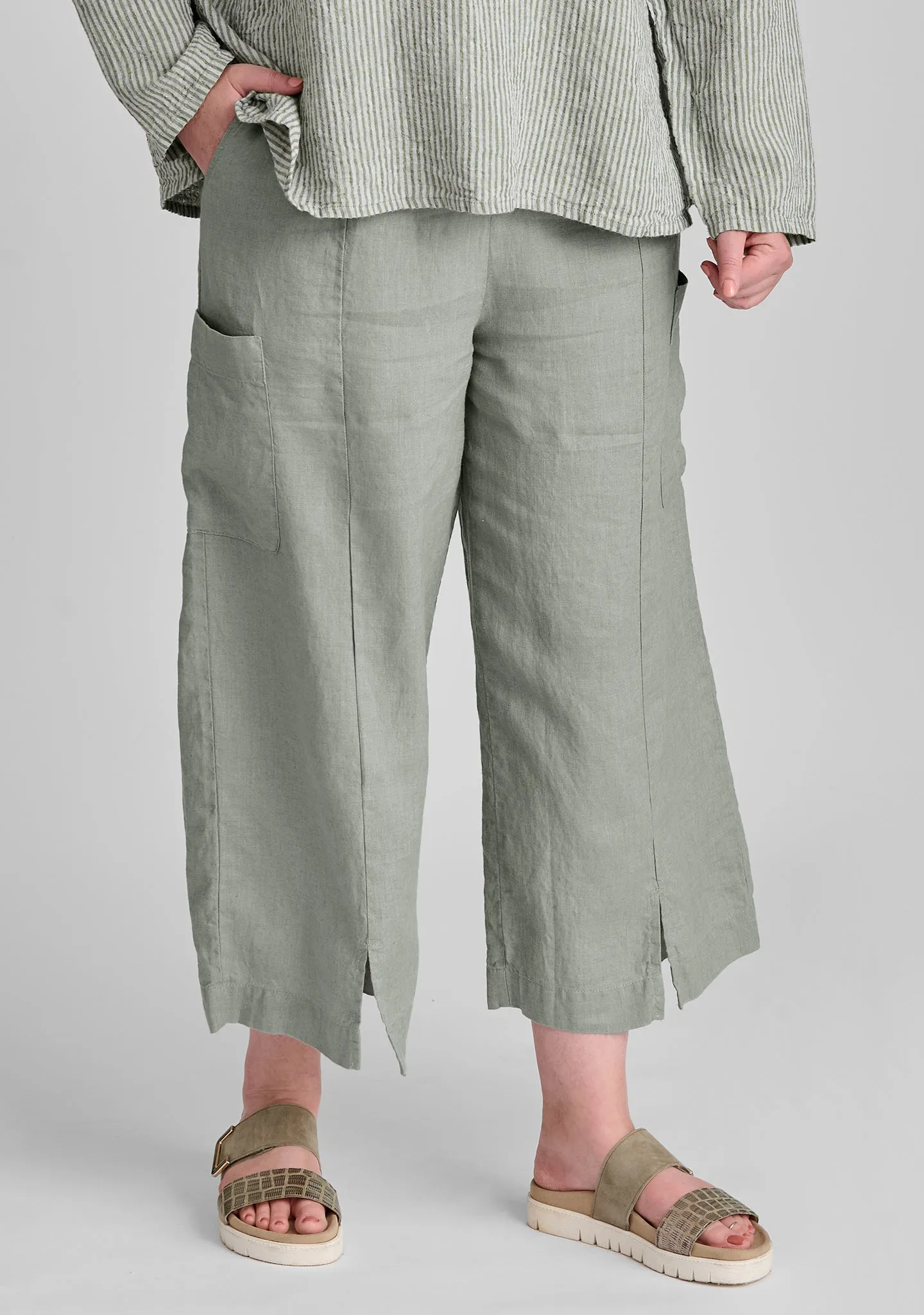 Modern Flood - Linen Pants With Elastic Waist