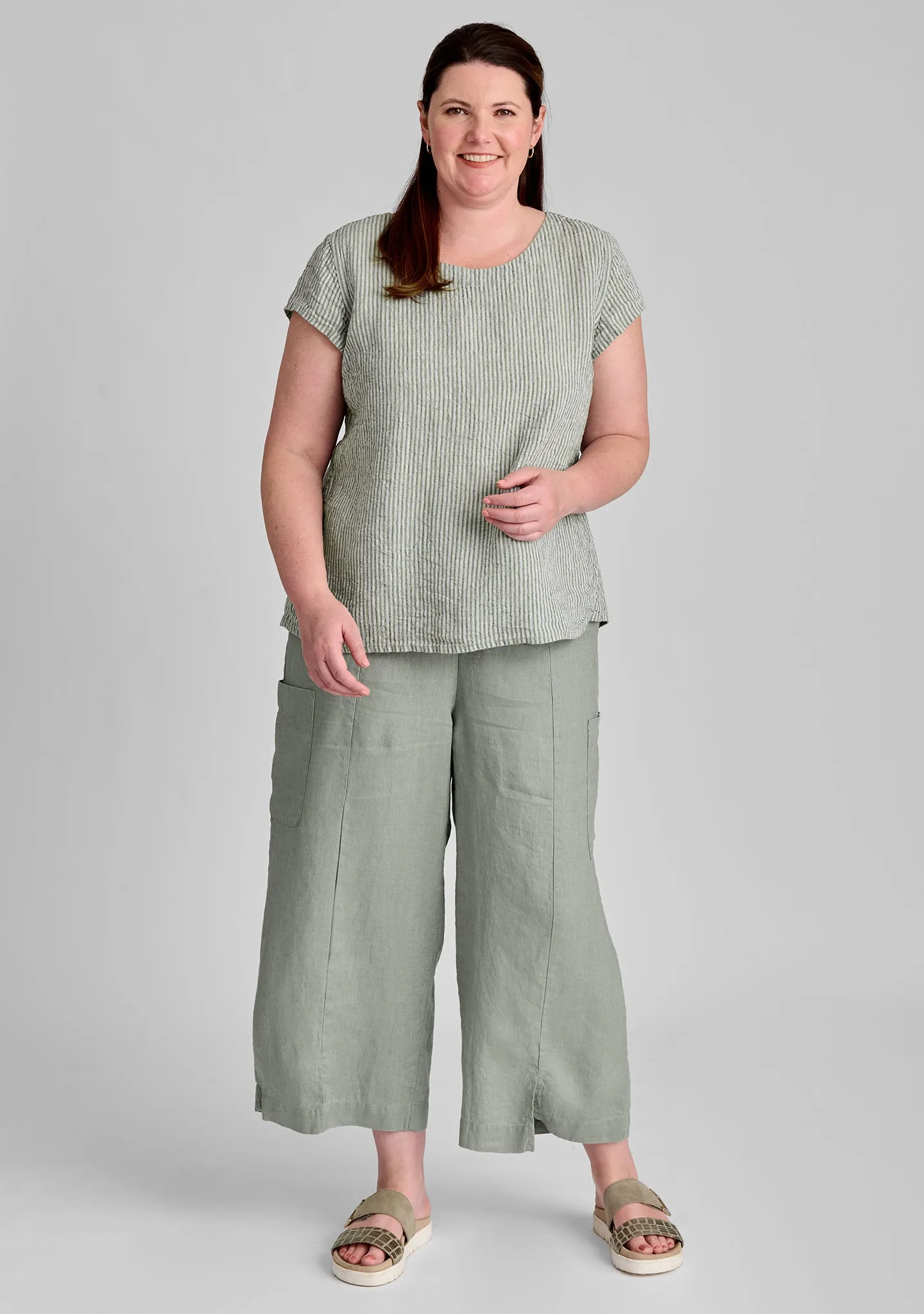 Modern Flood - Linen Pants With Elastic Waist