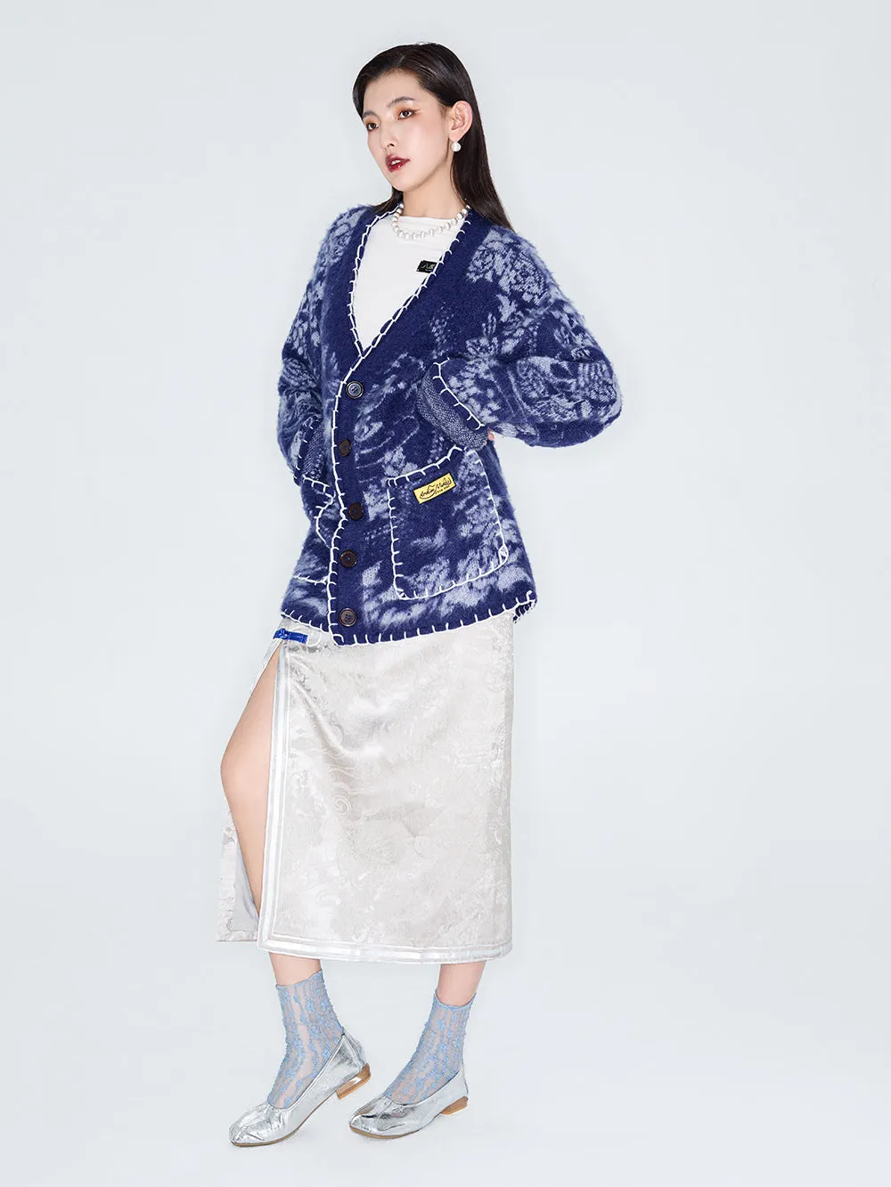 MUKZIN Linglong "Mandarin Duck" New Chinese-style Wool Oversized Cardigan