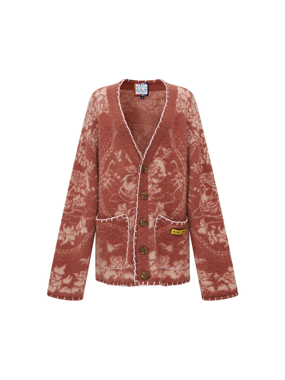 MUKZIN Linglong "Mandarin Duck" New Chinese-style Wool Oversized Cardigan