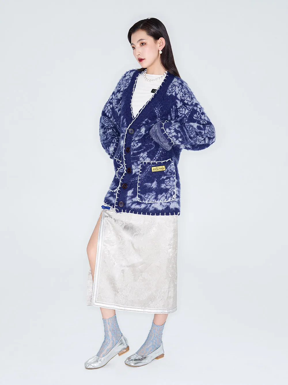 MUKZIN Linglong "Mandarin Duck" New Chinese-style Wool Oversized Cardigan