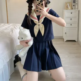 [Navy Beige] JK sailor girl school uniform set